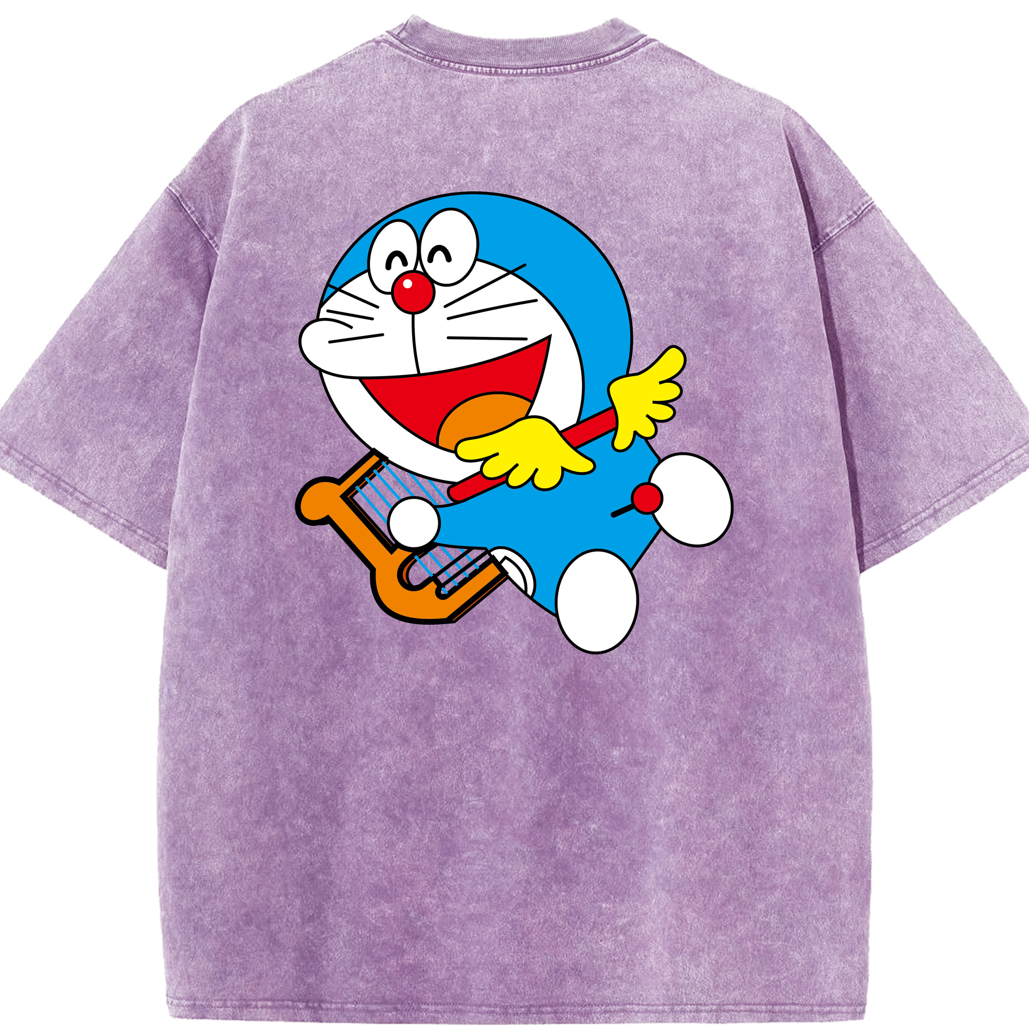 （画像用） ドラえもん Doraemon 綿100% ヴィンテージ風 半袖Tシャツ（背面プリント）