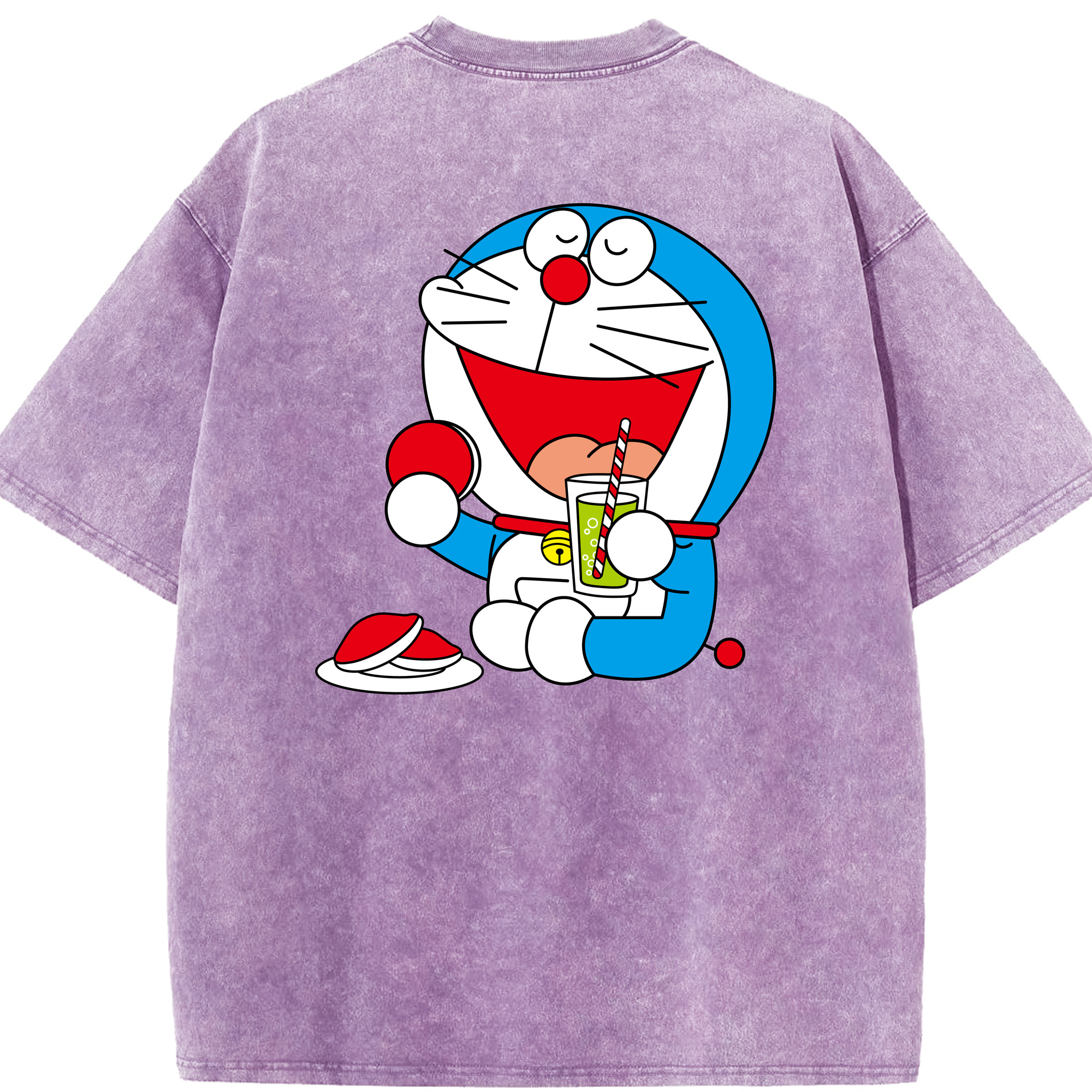 （画像用） ドラえもん Doraemon 綿100% ヴィンテージ風 半袖Tシャツ（背面プリント）