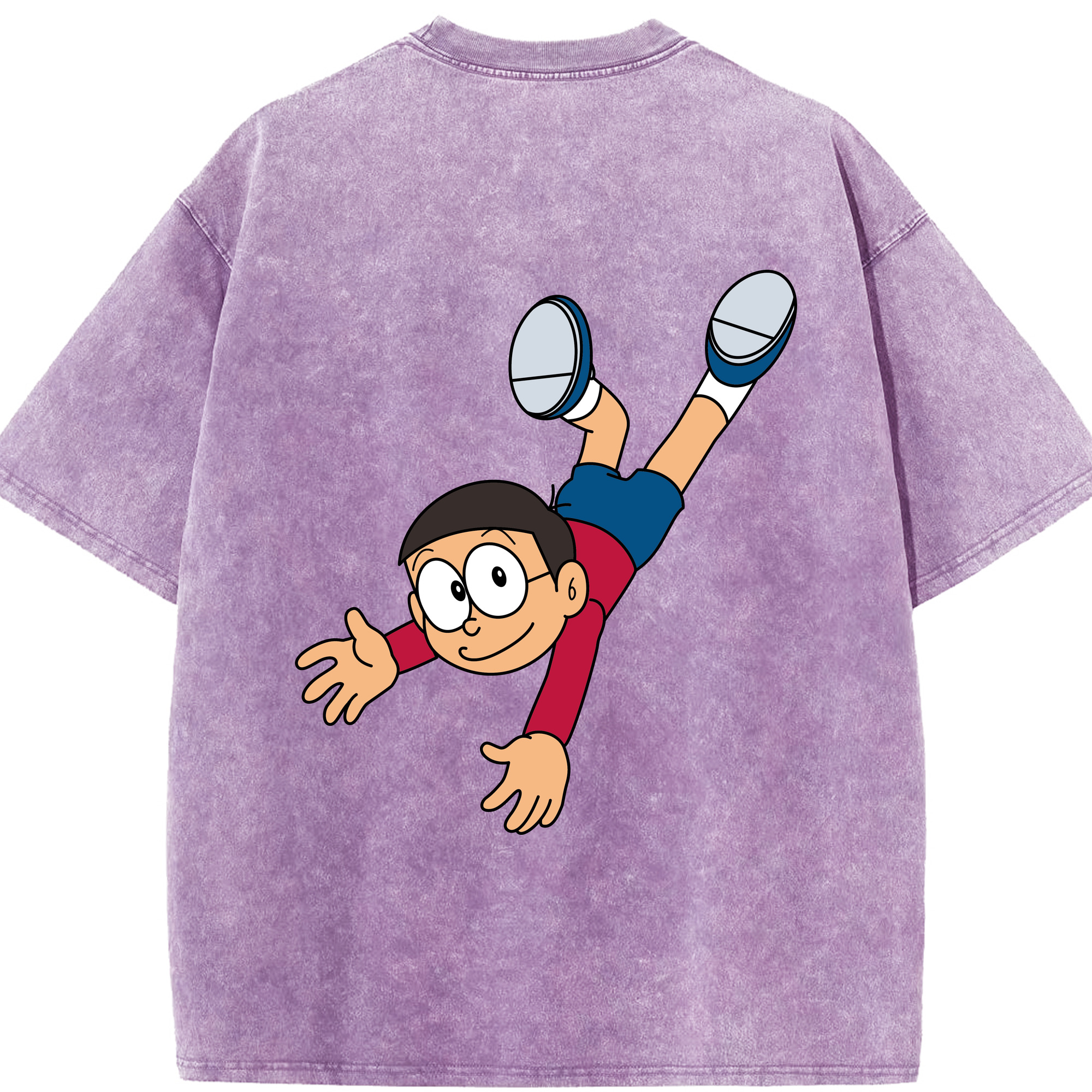 （画像用） ドラえもん 野比 のび太 Doraemon Nobita Nobi 綿100% ヴィンテージ風 半袖Tシャツ（背面プリント）