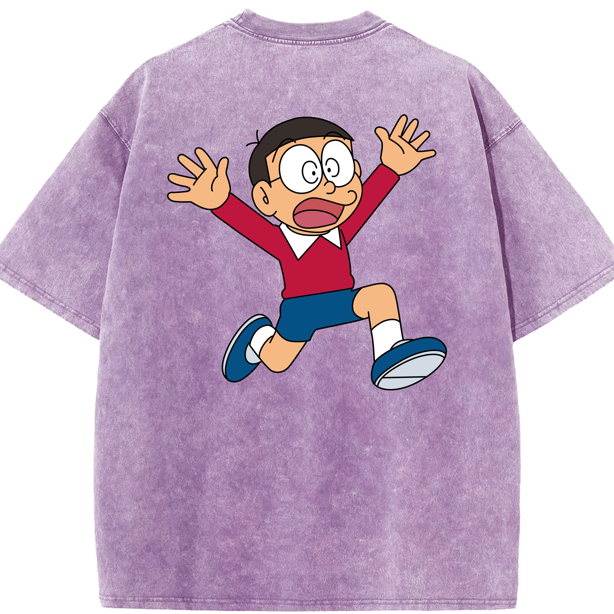 （画像用） ドラえもん 野比 のび太 Doraemon Nobita Nobi 綿100% ヴィンテージ風 半袖Tシャツ（背面プリント）