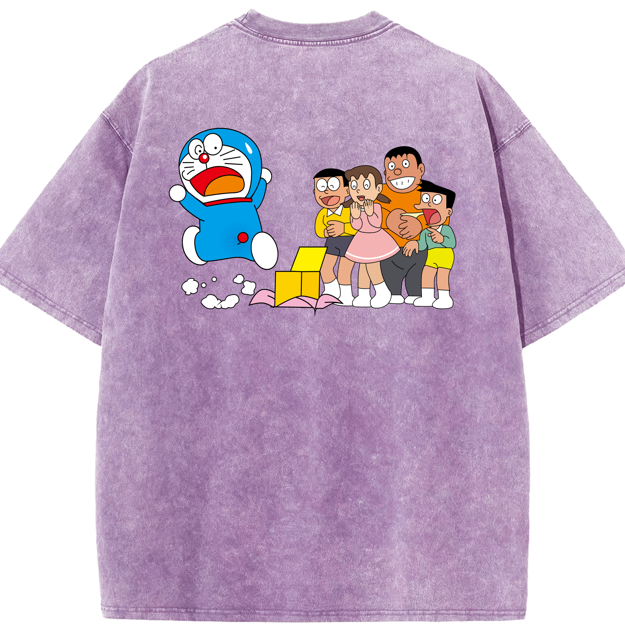 （画像用） ドラえもん 骨川 スネ夫 Doraemon Honekawa Suneo 綿100% ヴィンテージ風 半袖Tシャツ（背面プリント）
