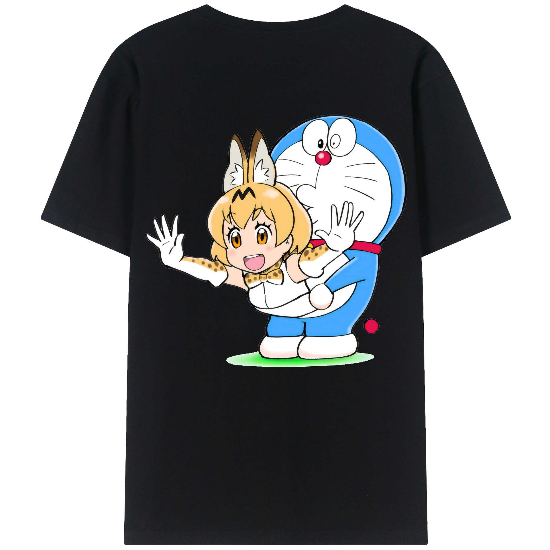 （画像用） ドラえもん Doraemon 綿100％ メンズ半袖Tシャツ（バックプリント） 通気性