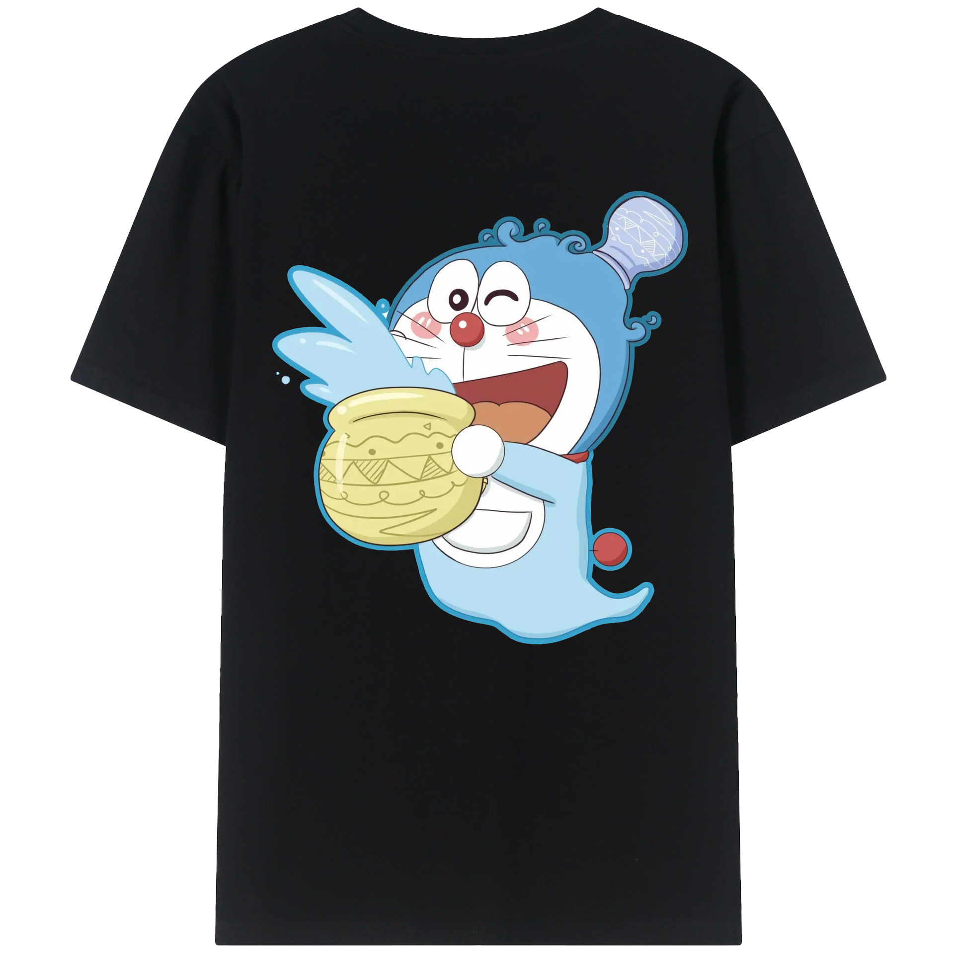 （画像用） ドラえもん Doraemon 綿100％ メンズ半袖Tシャツ（バックプリント） 通気性