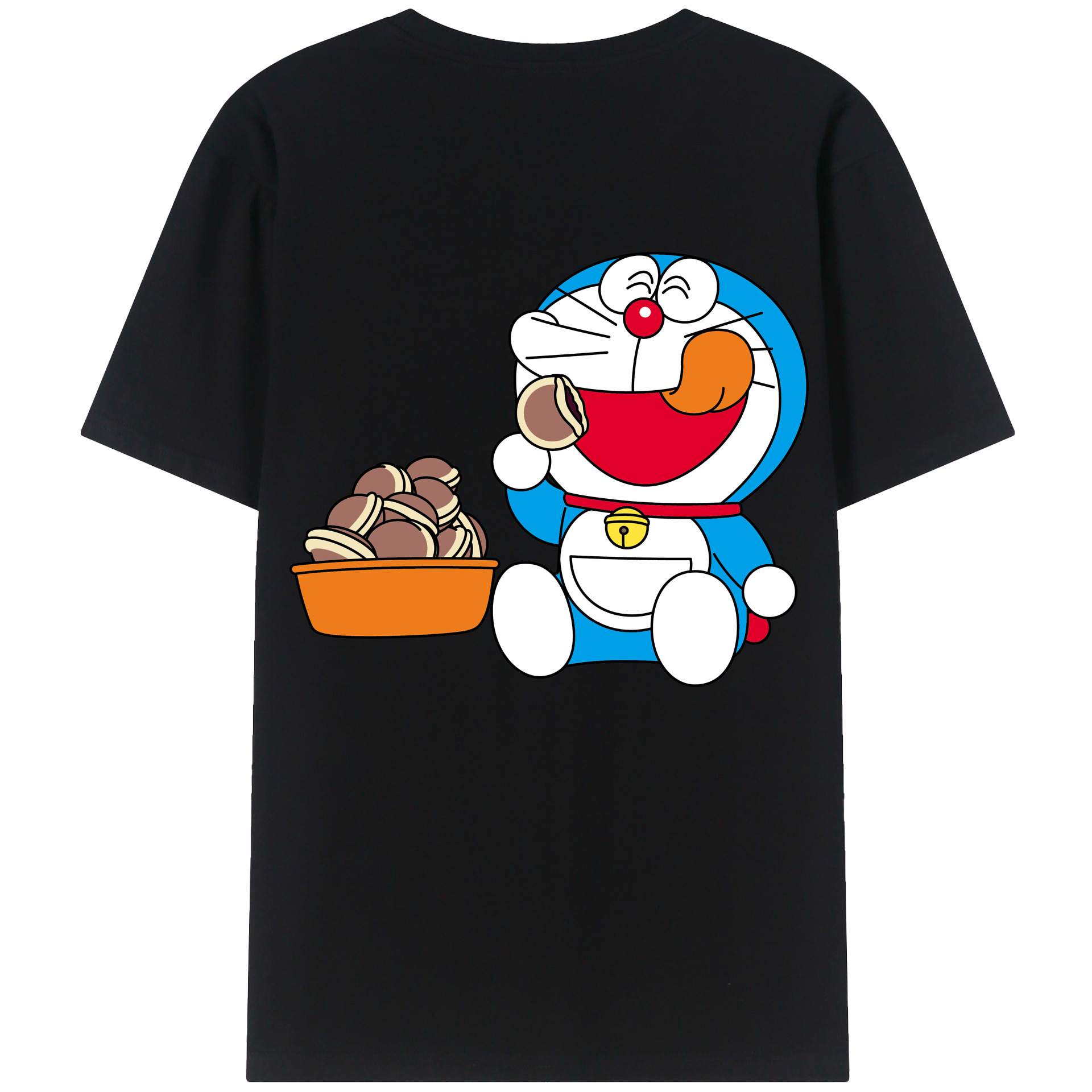 （画像用） ドラえもん Doraemon 綿100％ メンズ半袖Tシャツ（バックプリント） 通気性