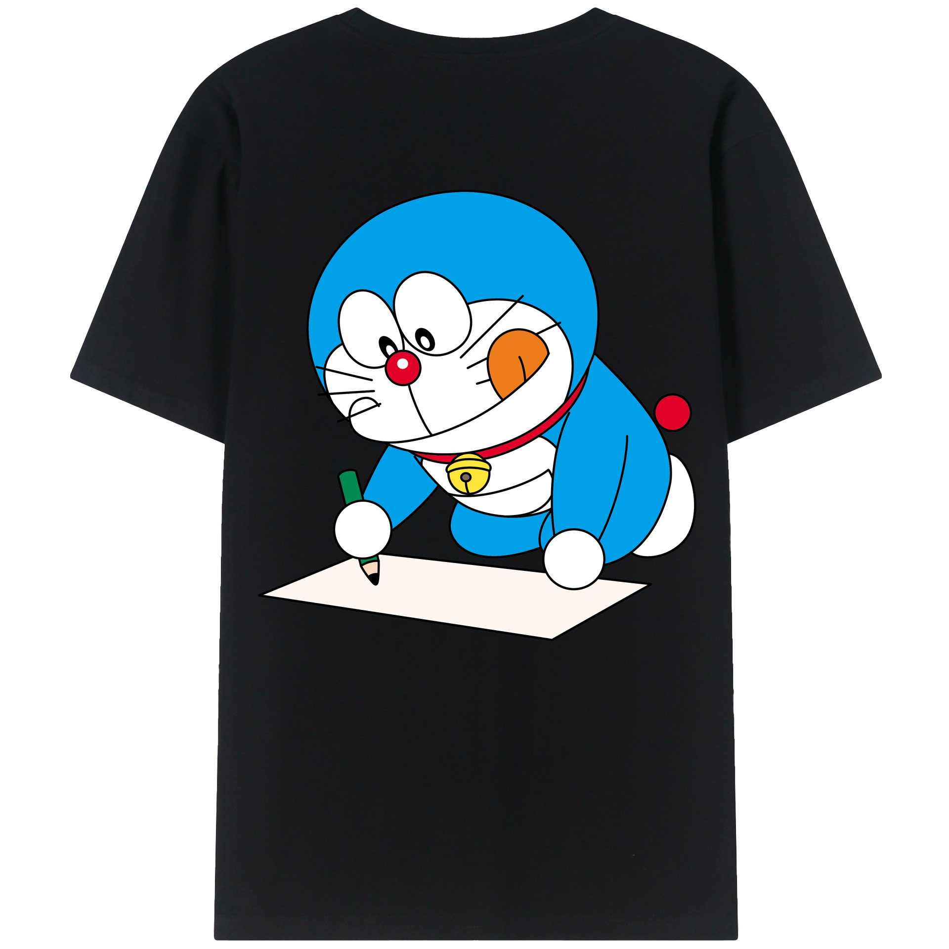 （画像用） ドラえもん Doraemon 綿100％ メンズ半袖Tシャツ（バックプリント） 通気性