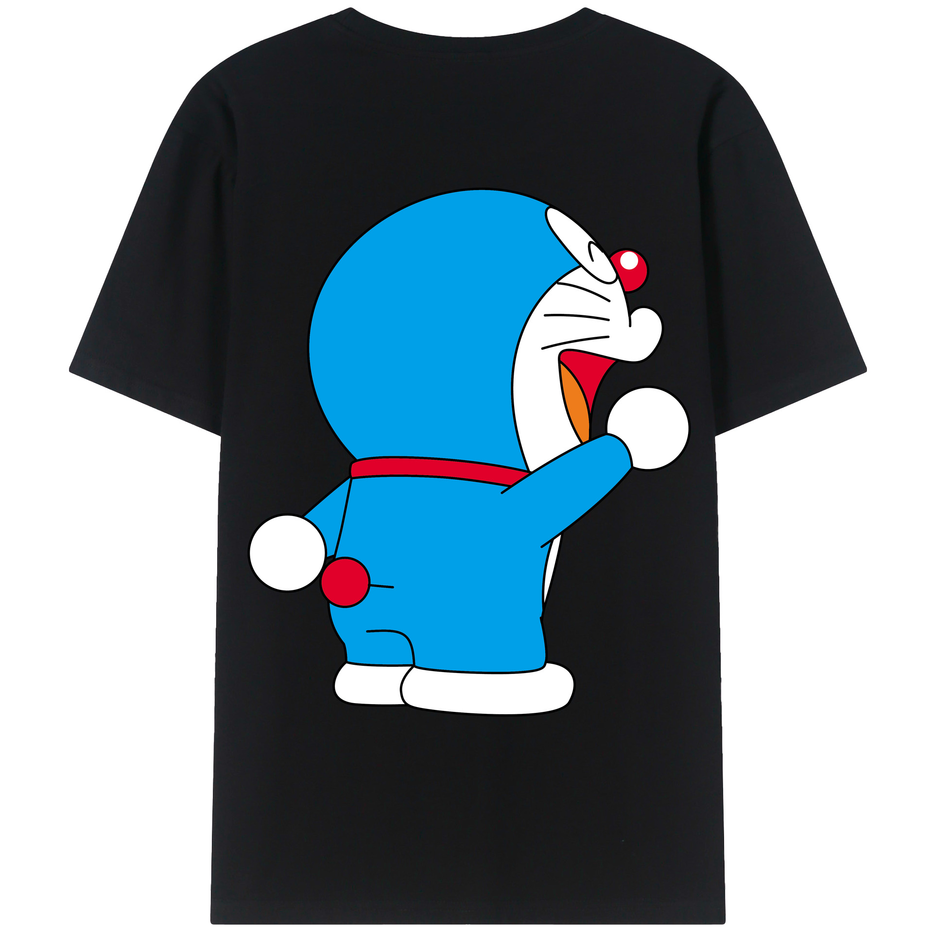 （画像用） ドラえもん Doraemon 綿100％ メンズ半袖Tシャツ（バックプリント） 通気性
