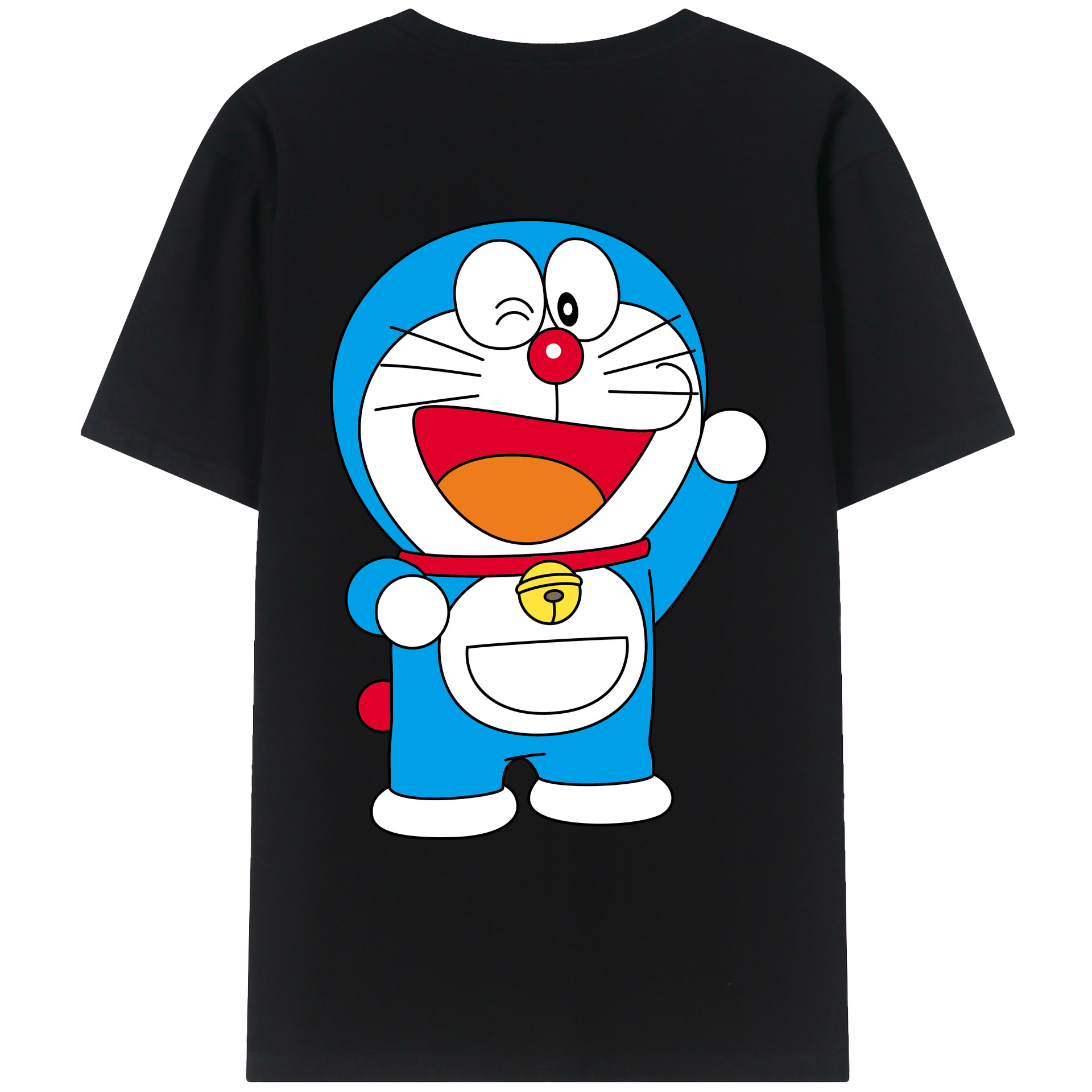 （画像用） ドラえもん Doraemon 綿100％ メンズ半袖Tシャツ（バックプリント） 通気性