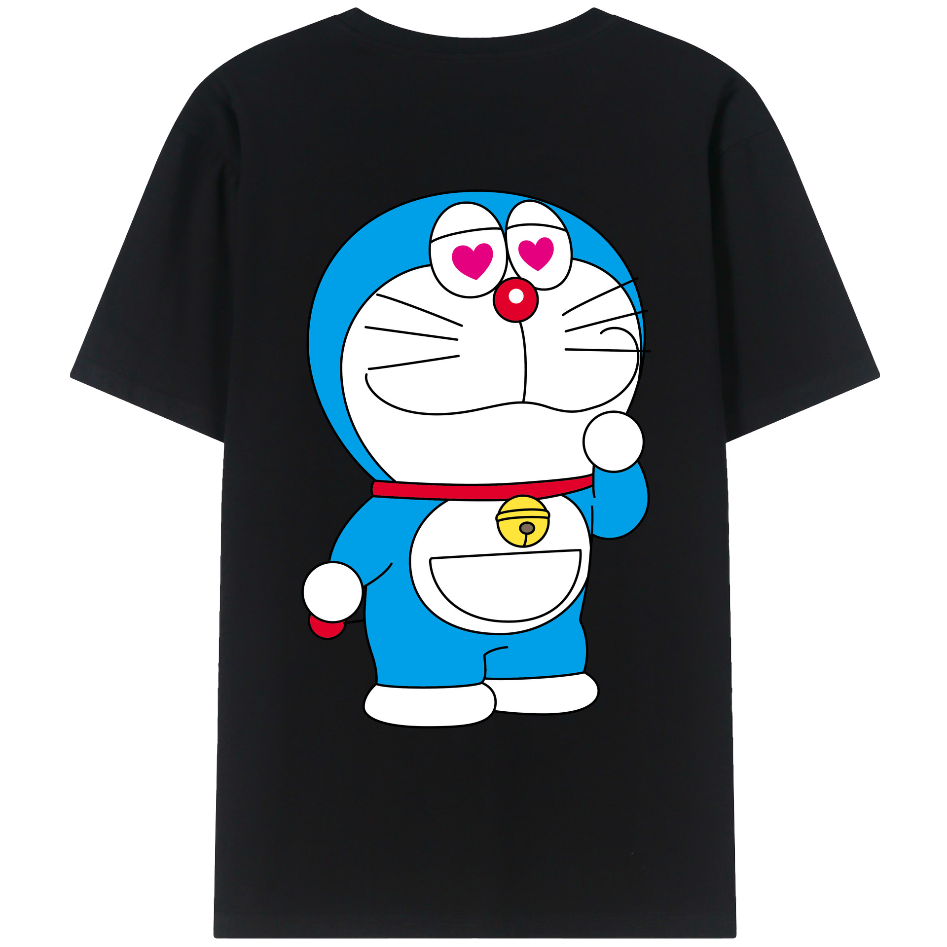 （画像用） ドラえもん Doraemon 綿100％ メンズ半袖Tシャツ（バックプリント） 通気性