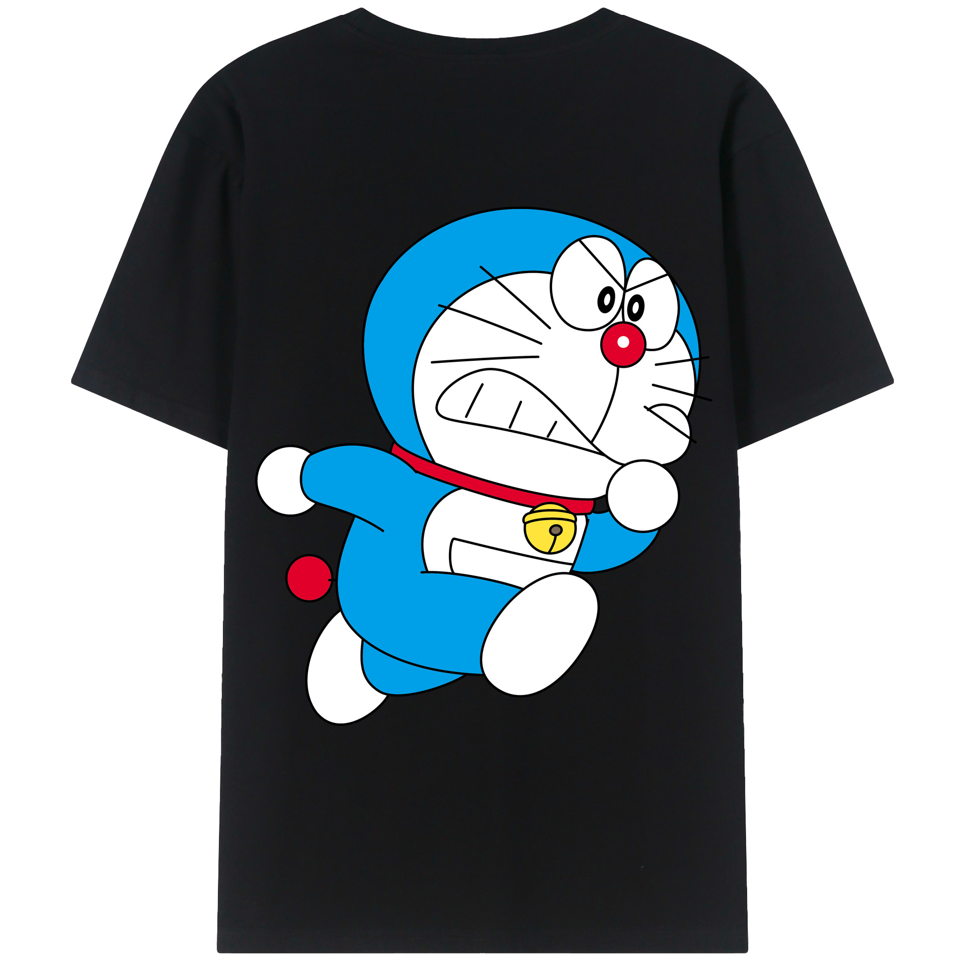（画像用） ドラえもん Doraemon 綿100％ メンズ半袖Tシャツ（バックプリント） 通気性