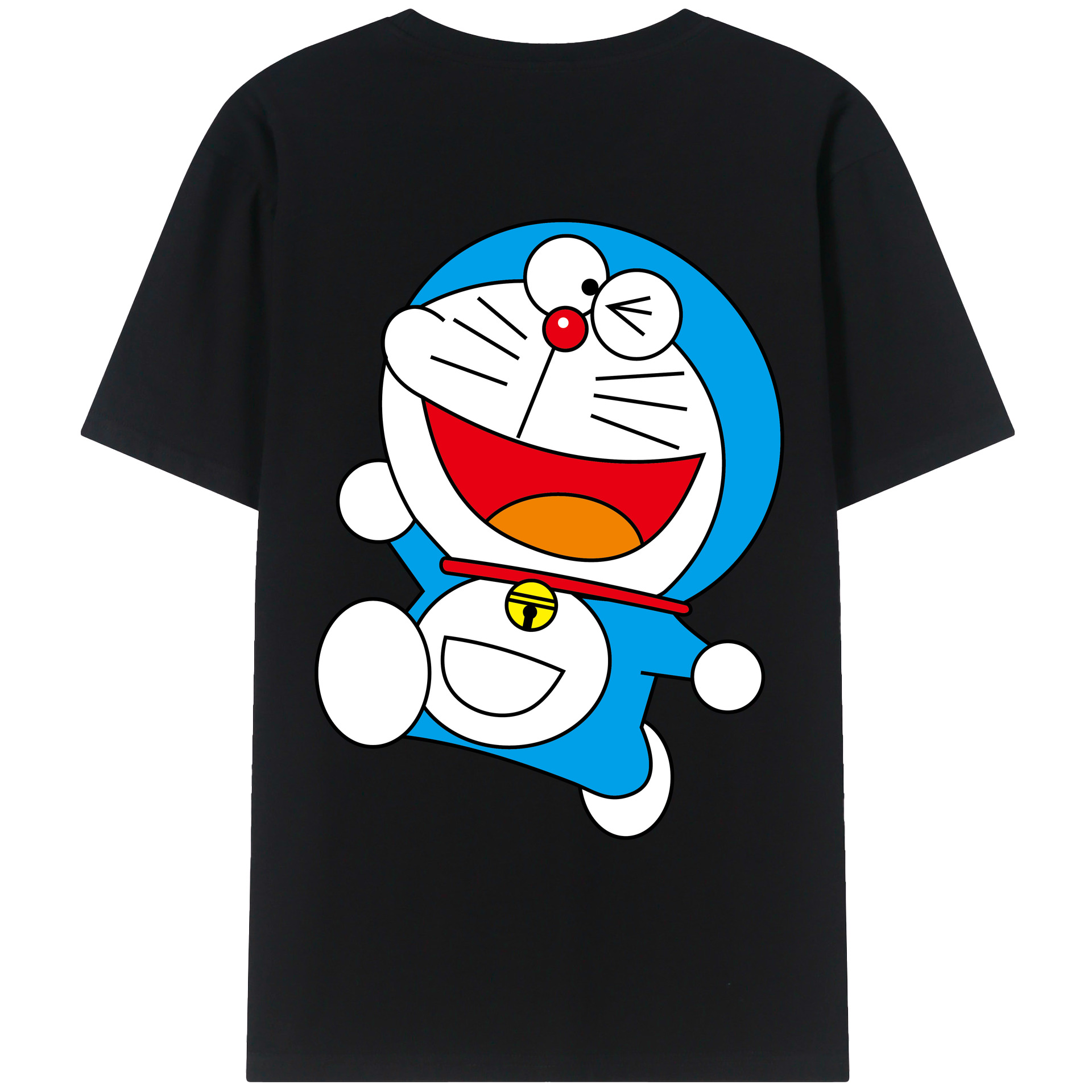 （画像用） ドラえもん Doraemon 綿100％ メンズ半袖Tシャツ（バックプリント） 通気性