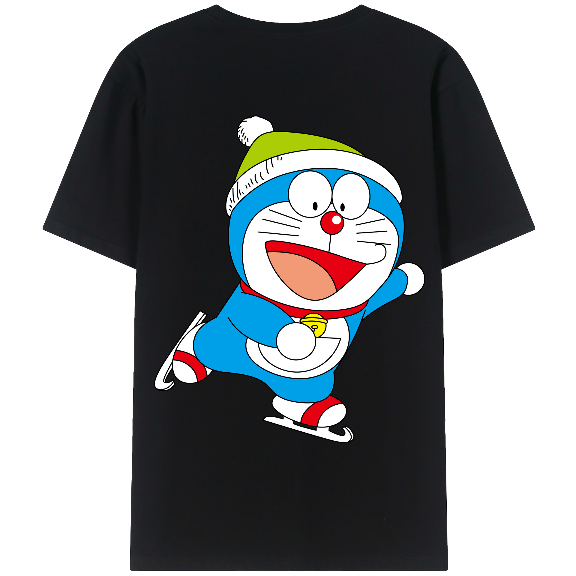 （画像用） ドラえもん Doraemon 綿100％ メンズ半袖Tシャツ（バックプリント） 通気性