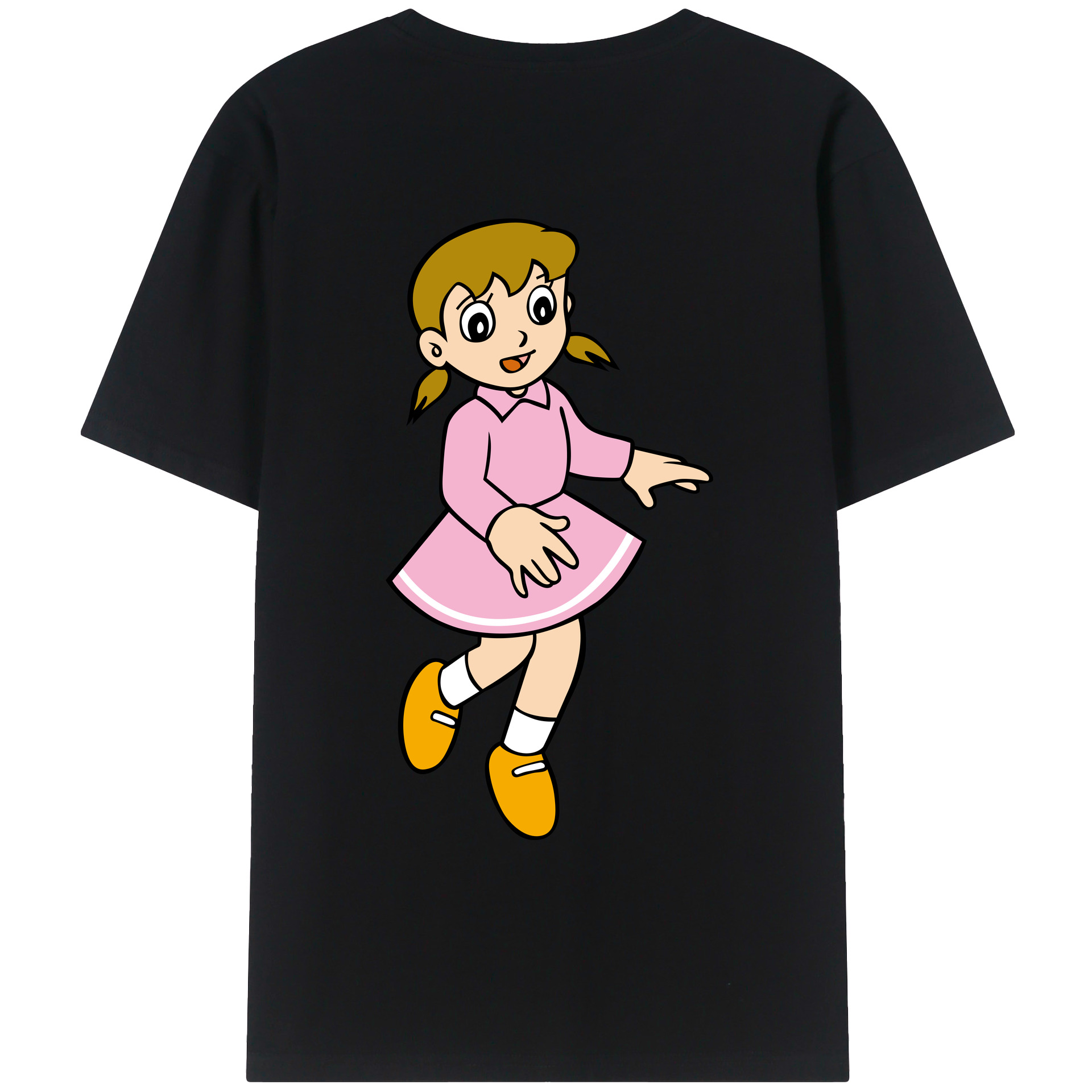 （画像用） ドラえもん みなもと しずか Doraemon Shizuka Minamoto 綿100％ メンズ半袖Tシャツ（バックプリント） 通気性