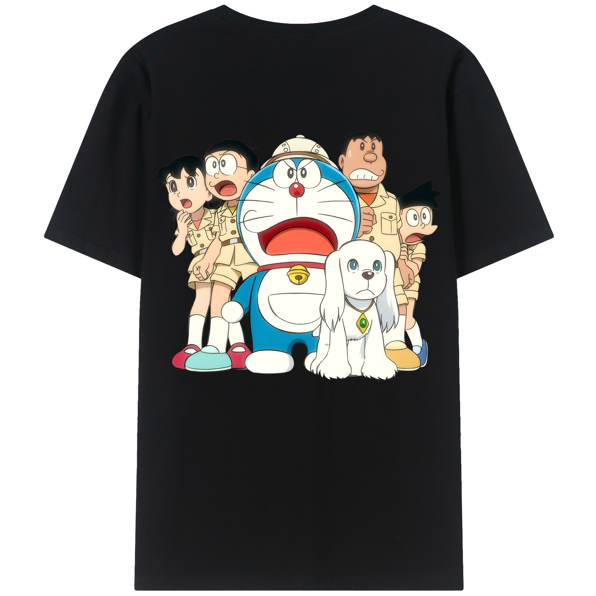 （画像用） ドラえもん Doraemon 綿100％ メンズ半袖Tシャツ（バックプリント） 通気性