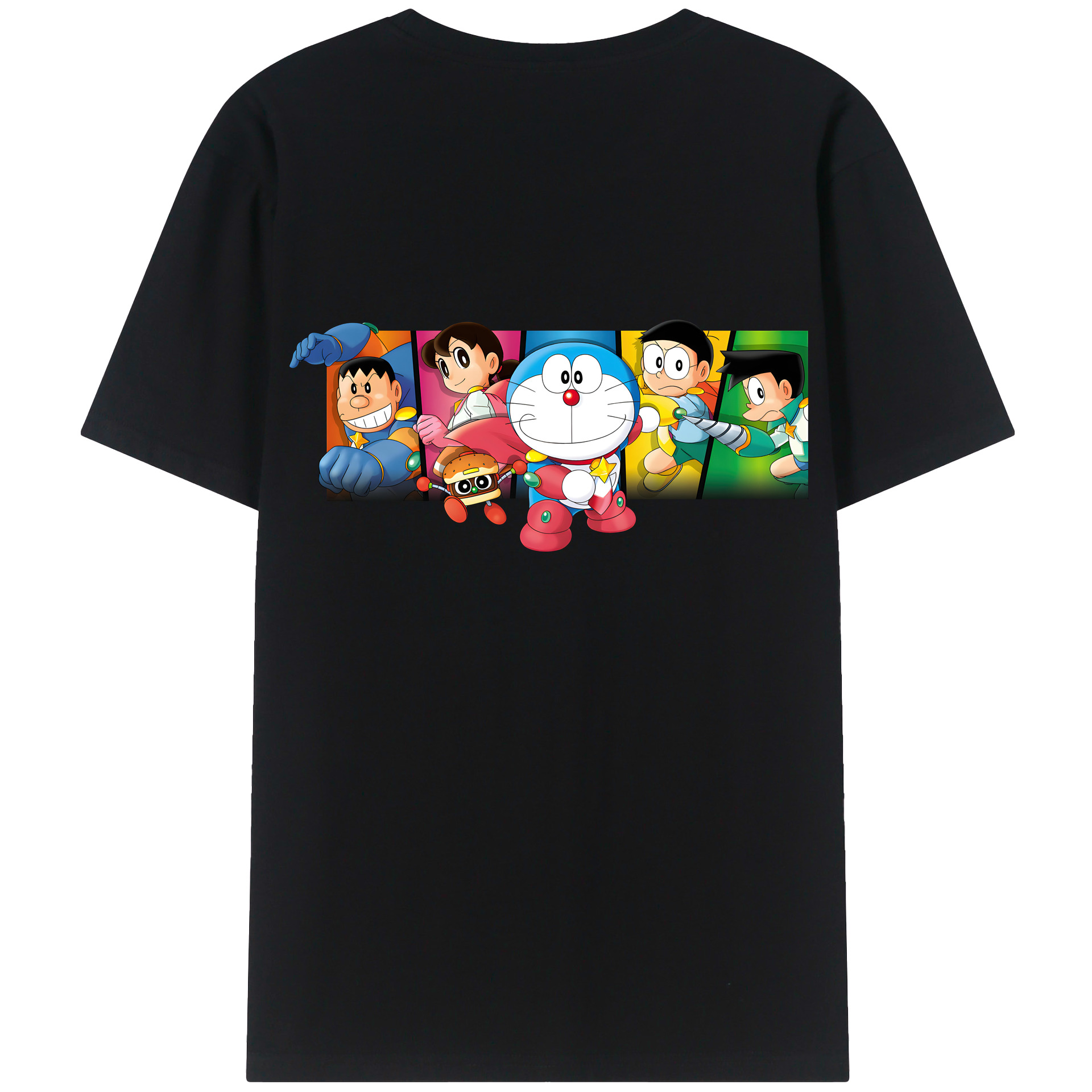 （画像用） ドラえもん Doraemon 綿100％ メンズ半袖Tシャツ（バックプリント） 通気性