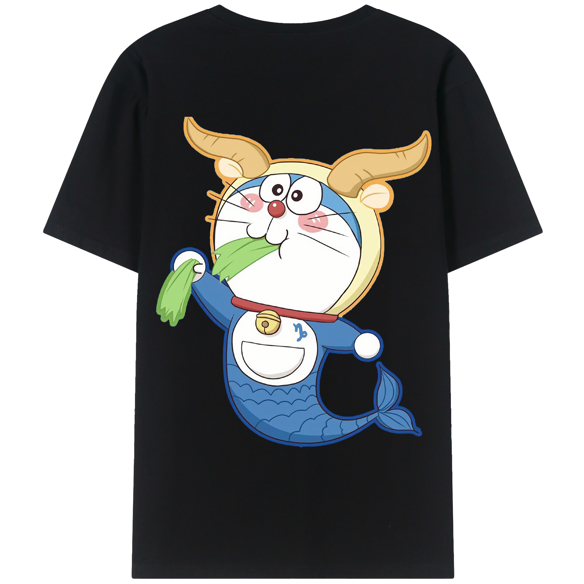 （画像用） ドラえもん Doraemon 綿100％ メンズ半袖Tシャツ（バックプリント） 通気性