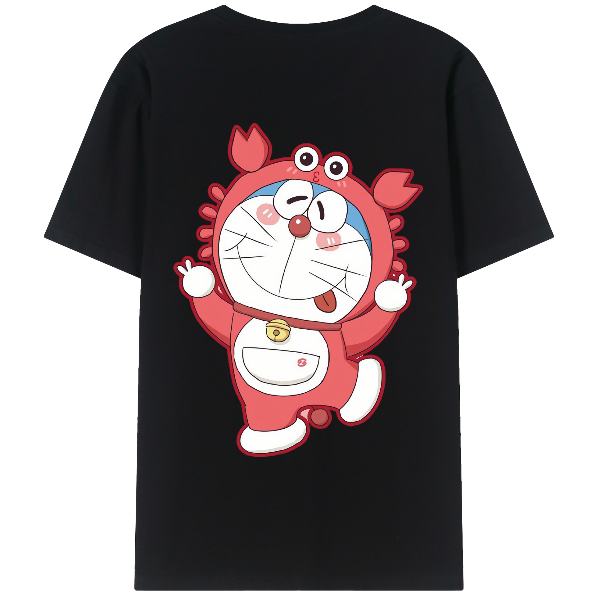 （画像用） ドラえもん Doraemon 綿100％ メンズ半袖Tシャツ（バックプリント） 通気性