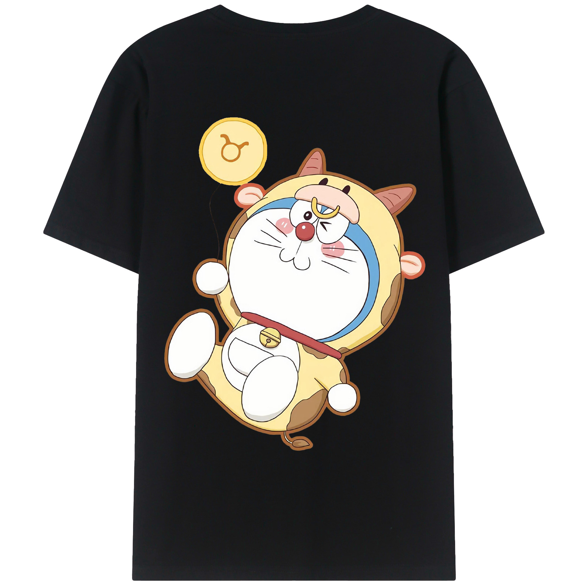 （画像用） ドラえもん Doraemon 綿100％ メンズ半袖Tシャツ（バックプリント） 通気性