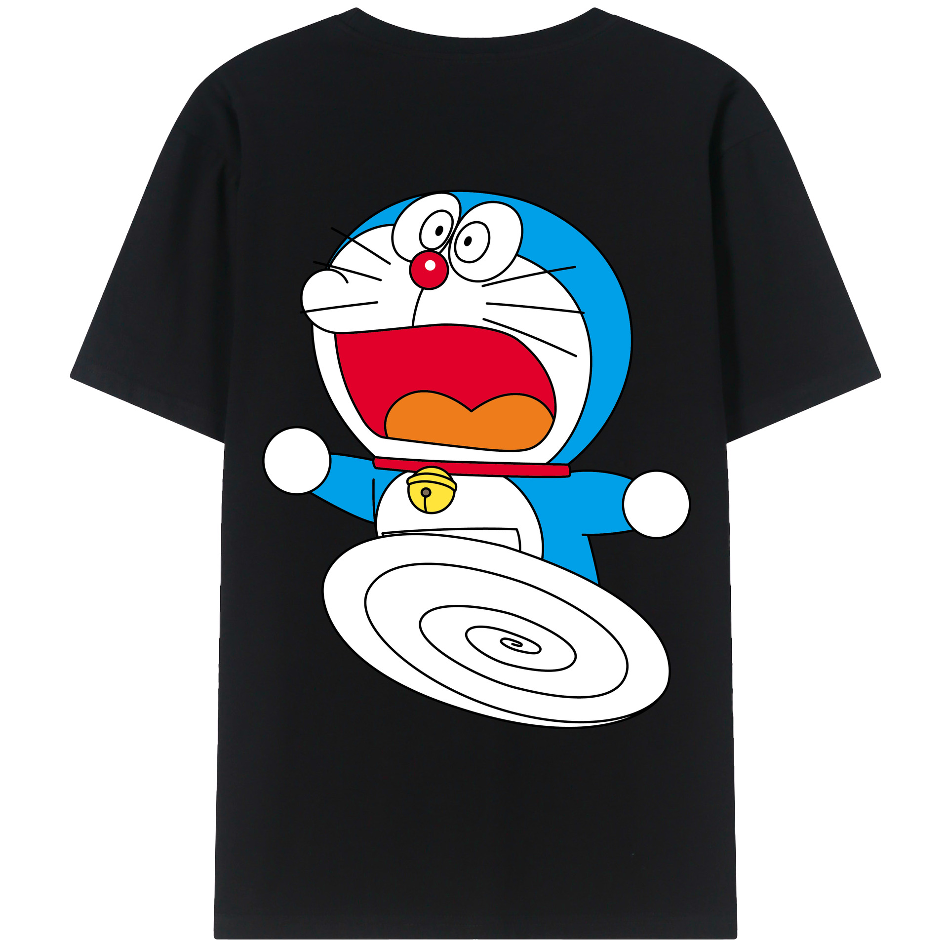 （画像用） ドラえもん Doraemon 綿100％ メンズ半袖Tシャツ（バックプリント） 通気性