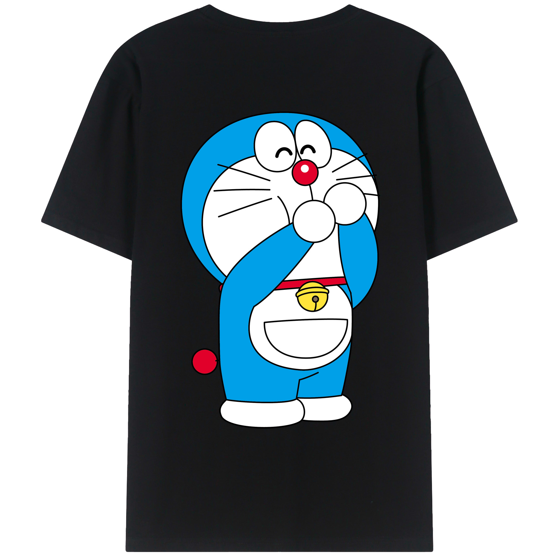 （画像用） ドラえもん Doraemon 綿100％ メンズ半袖Tシャツ（バックプリント） 通気性