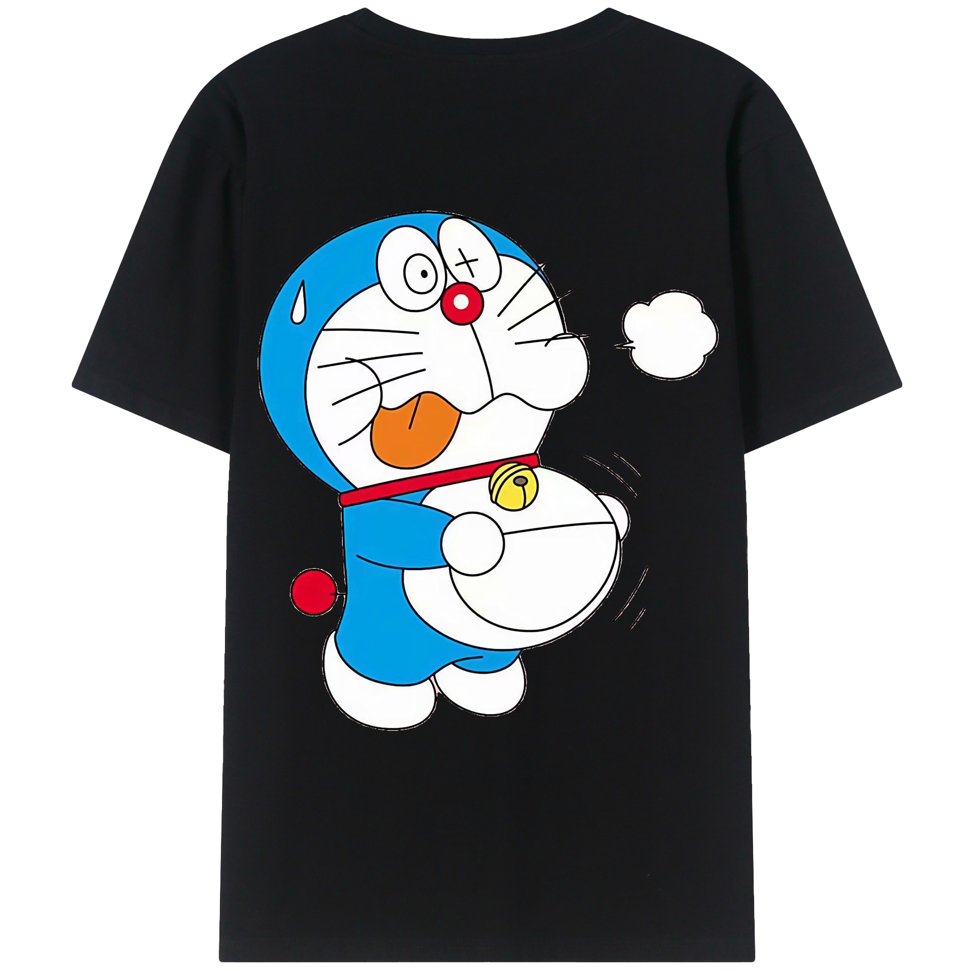 （画像用） ドラえもん Doraemon 綿100％ メンズ半袖Tシャツ（バックプリント） 通気性