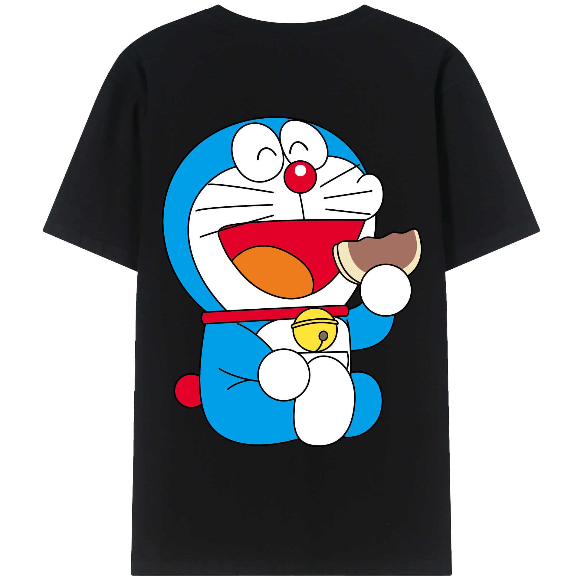 （画像用） ドラえもん Doraemon 綿100％ メンズ半袖Tシャツ（バックプリント） 通気性