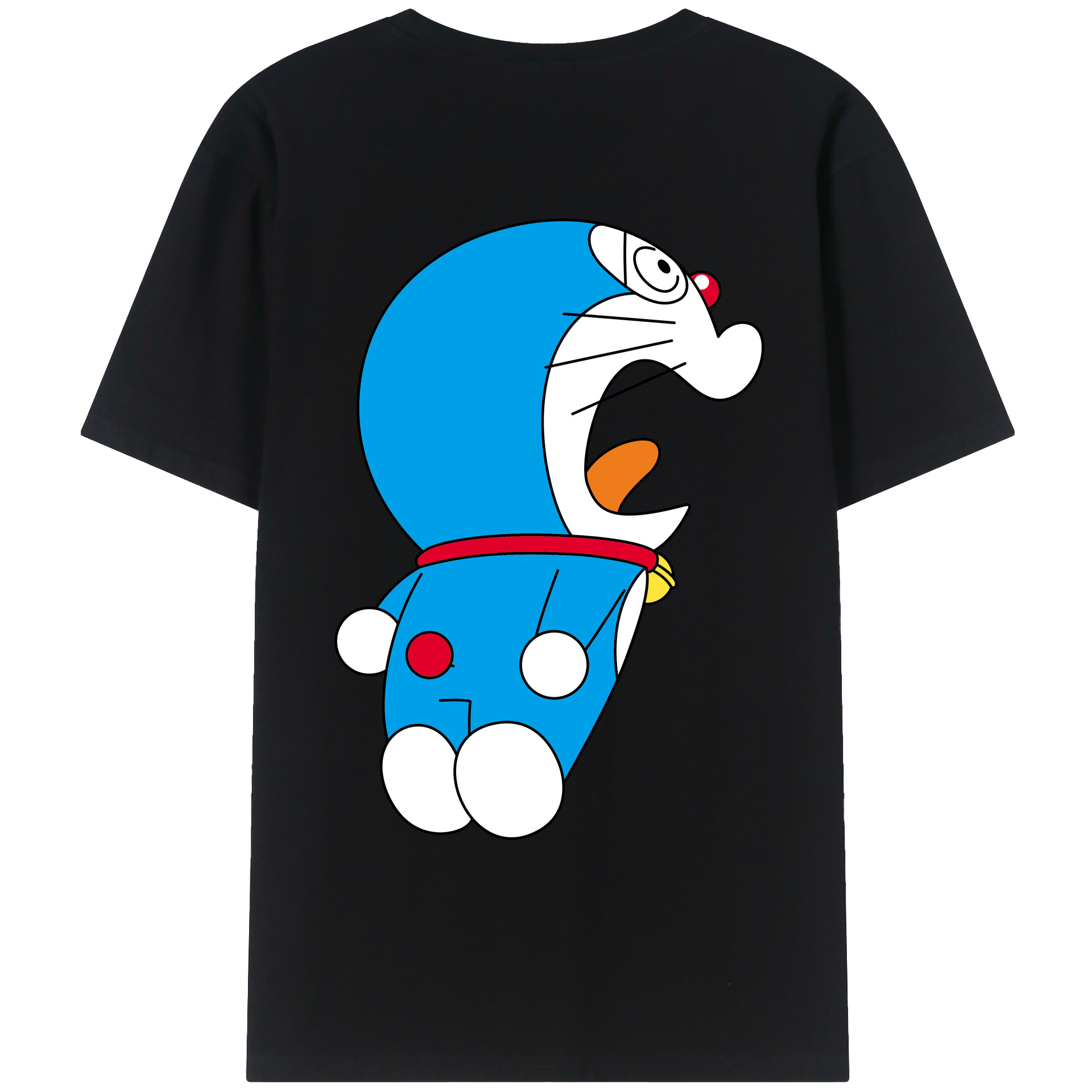 （画像用） ドラえもん Doraemon 綿100％ メンズ半袖Tシャツ（バックプリント） 通気性