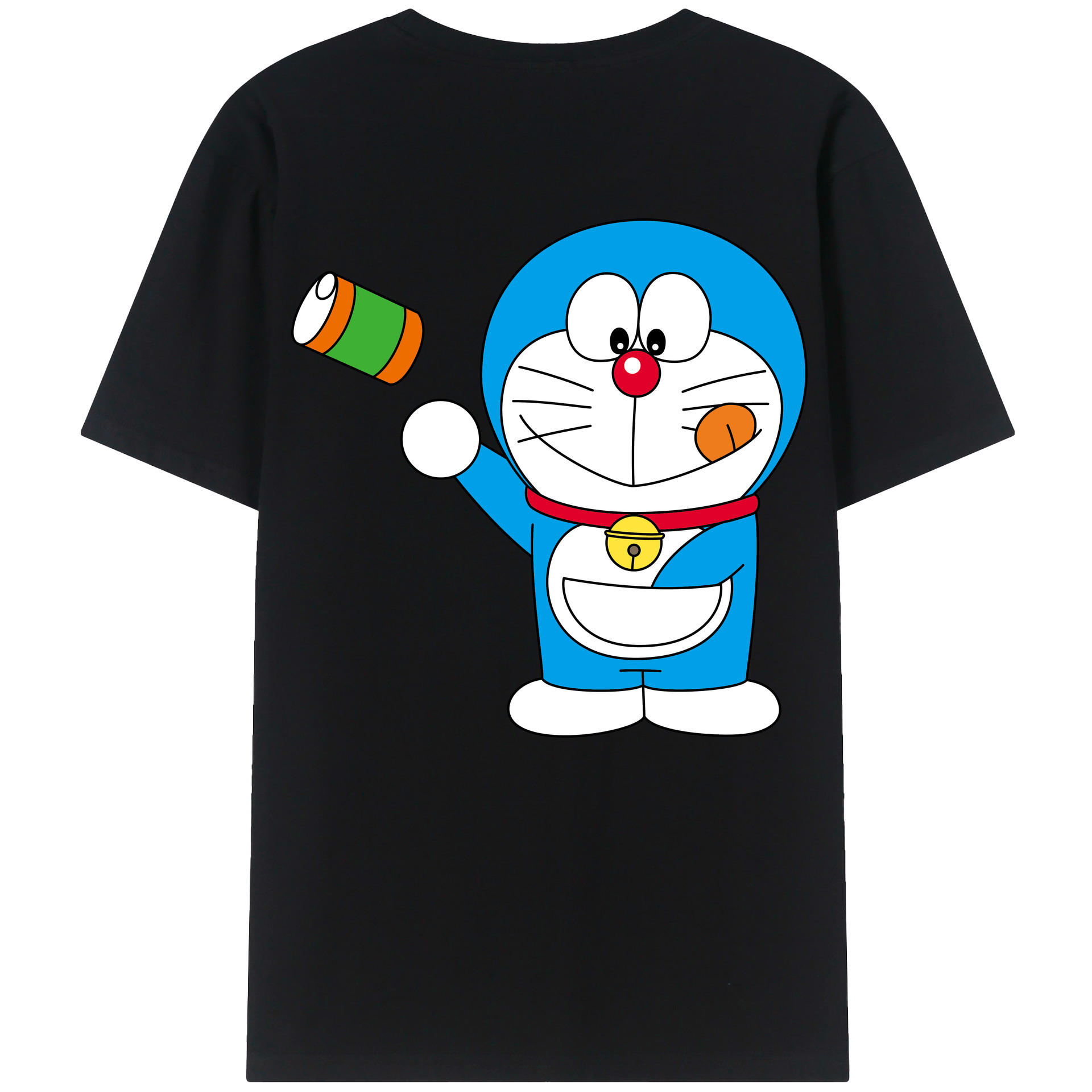 （画像用） ドラえもん Doraemon 綿100％ メンズ半袖Tシャツ（バックプリント） 通気性