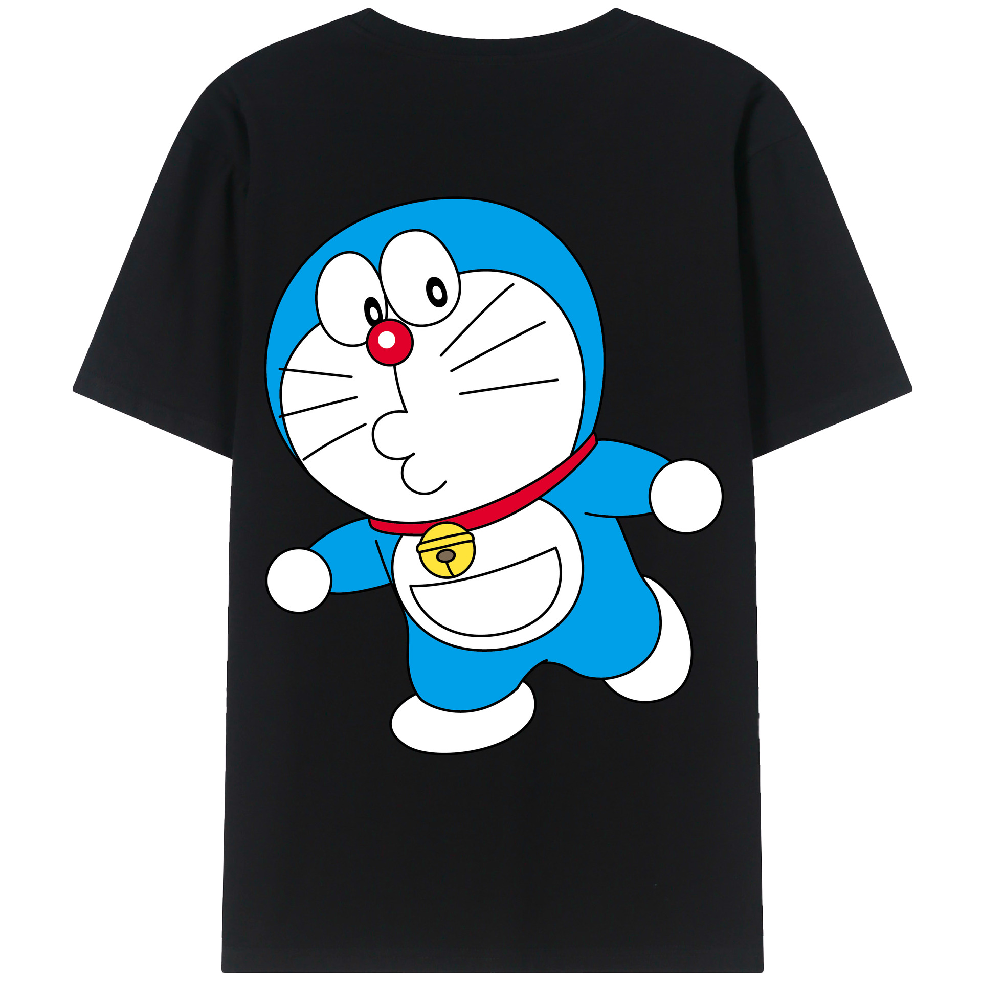 （画像用） ドラえもん Doraemon 綿100％ メンズ半袖Tシャツ（バックプリント） 通気性