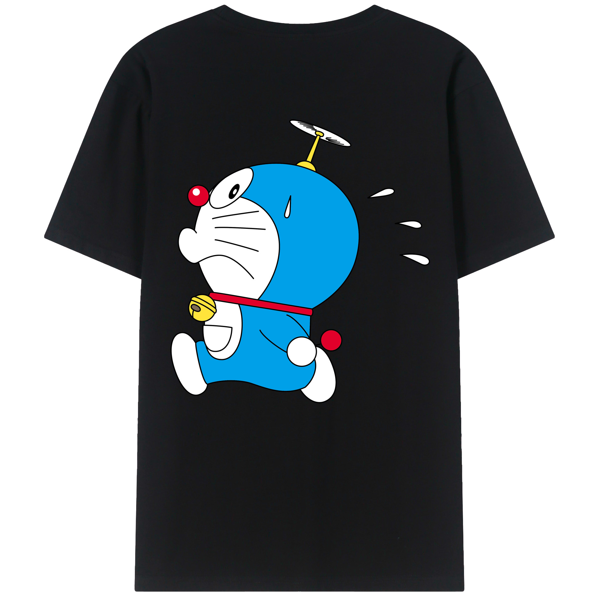 （画像用） ドラえもん Doraemon 綿100％ メンズ半袖Tシャツ（バックプリント） 通気性