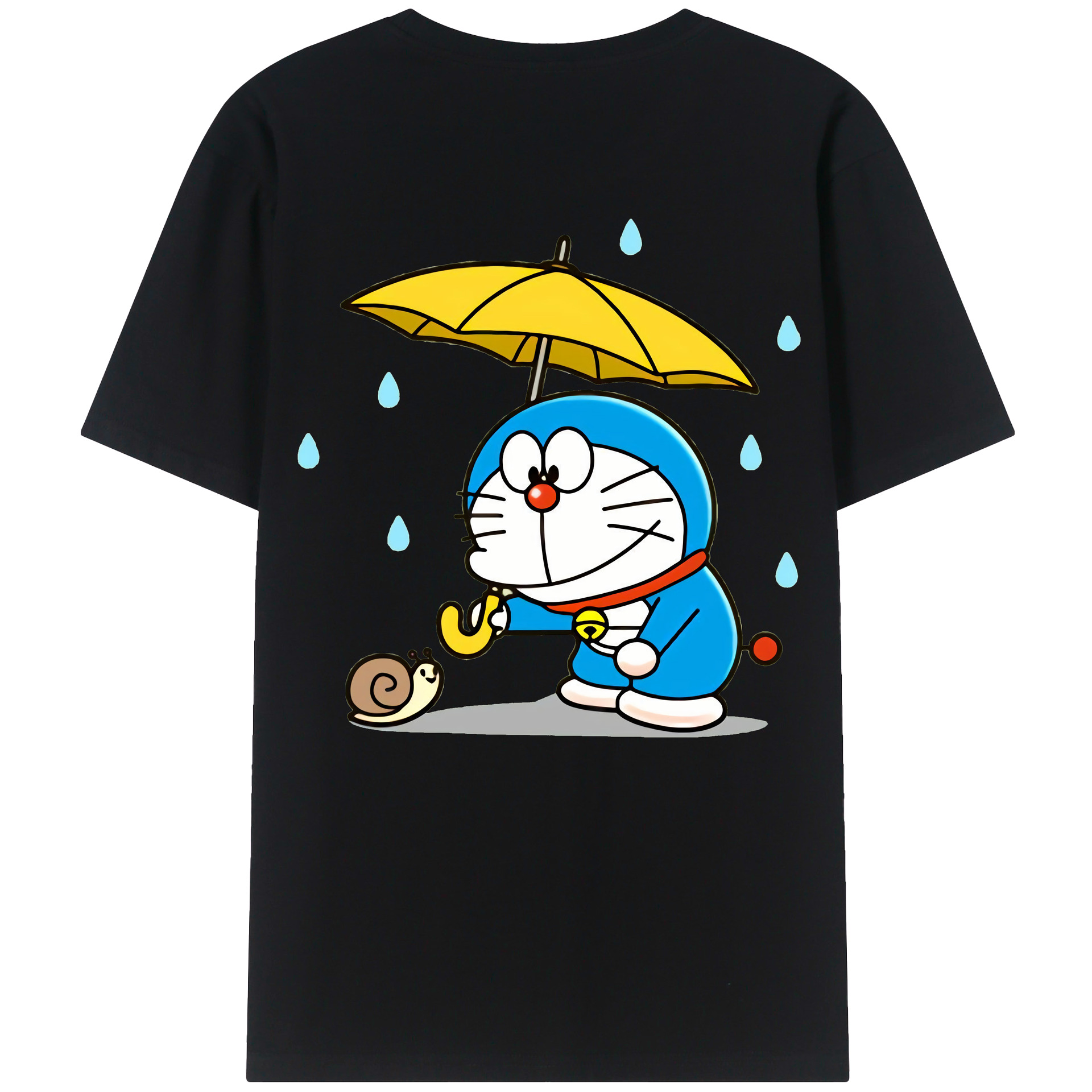 （画像用） ドラえもん Doraemon 綿100％ メンズ半袖Tシャツ（バックプリント） 通気性