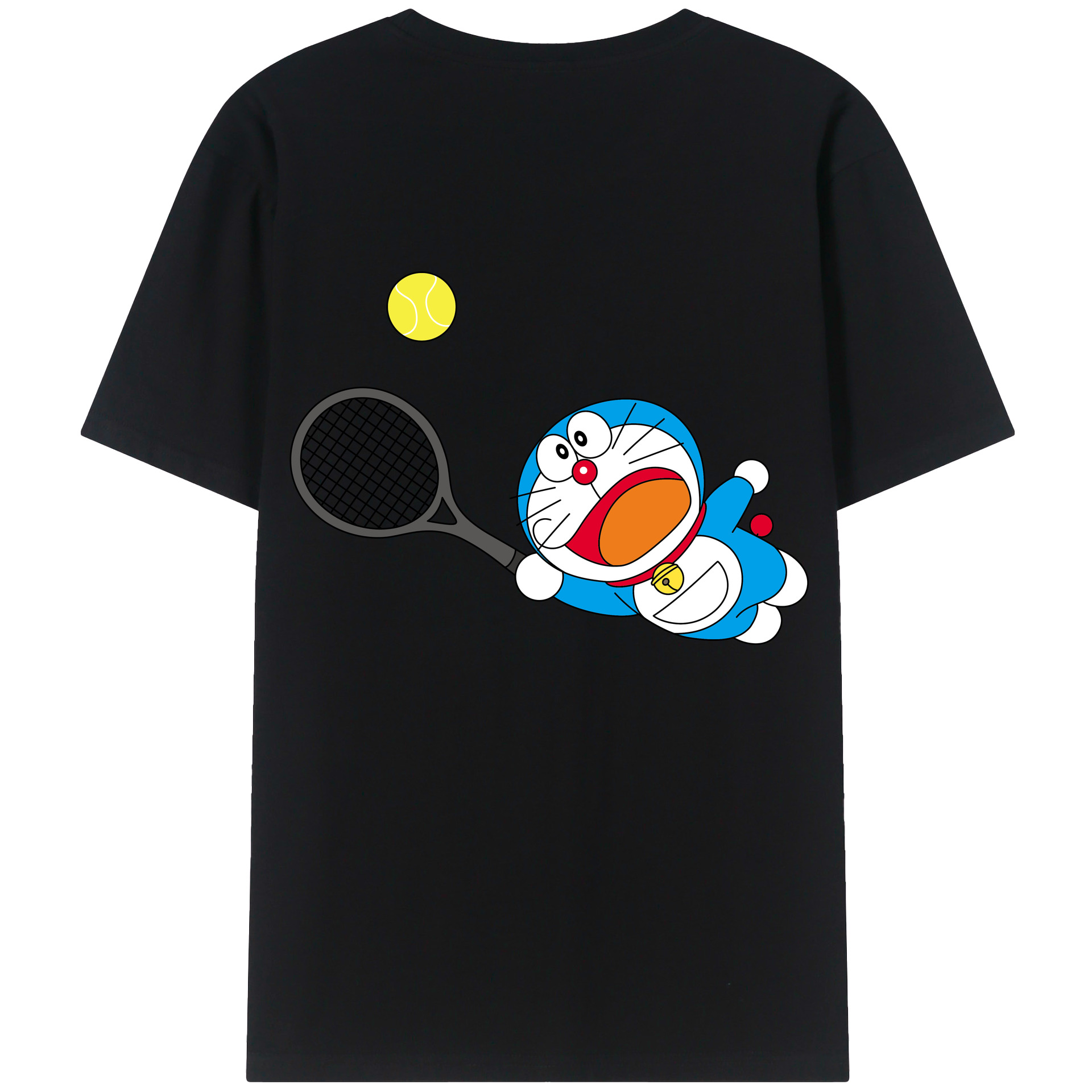 （画像用） ドラえもん Doraemon 綿100％ メンズ半袖Tシャツ（バックプリント） 通気性
