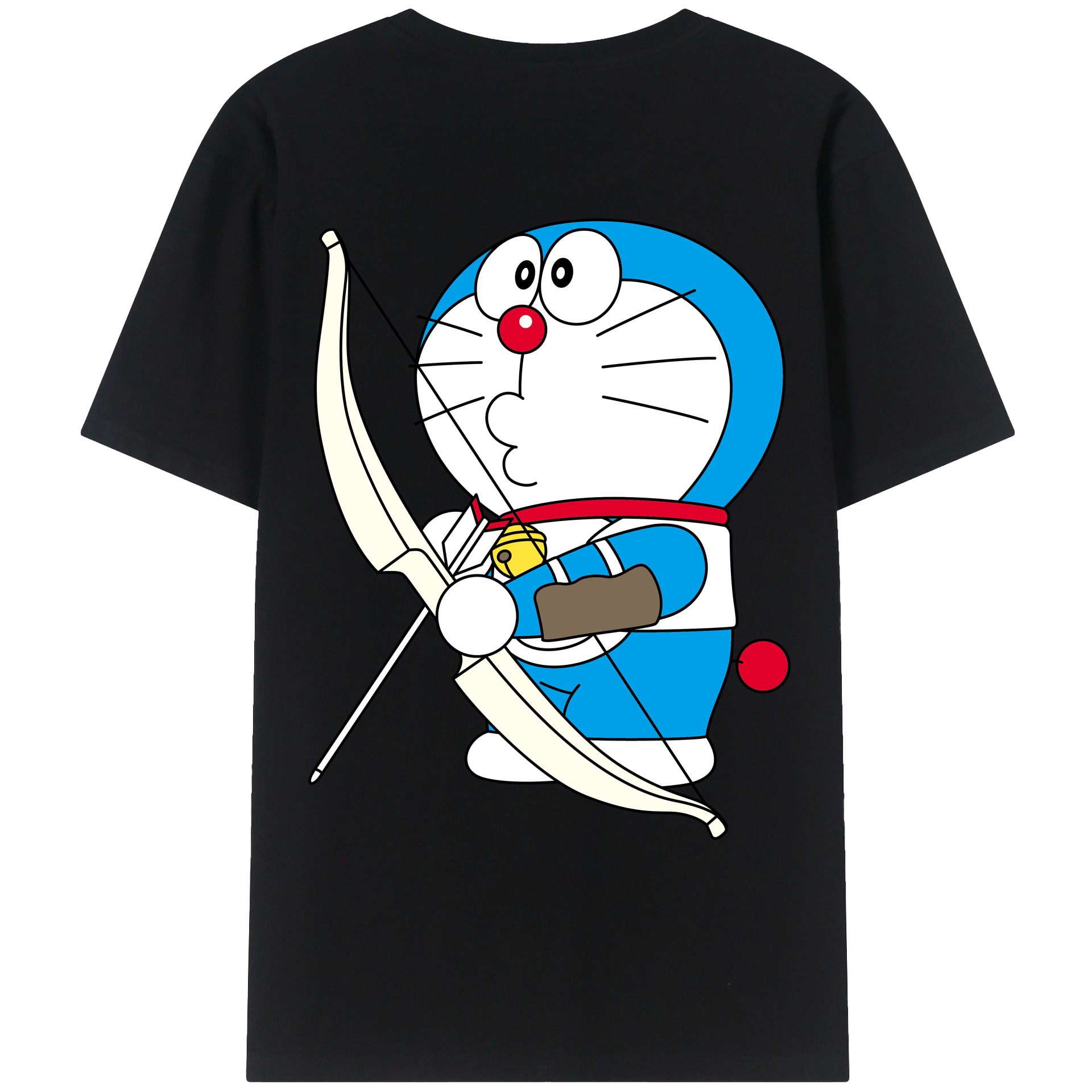 （画像用） ドラえもん Doraemon 綿100％ メンズ半袖Tシャツ（バックプリント） 通気性