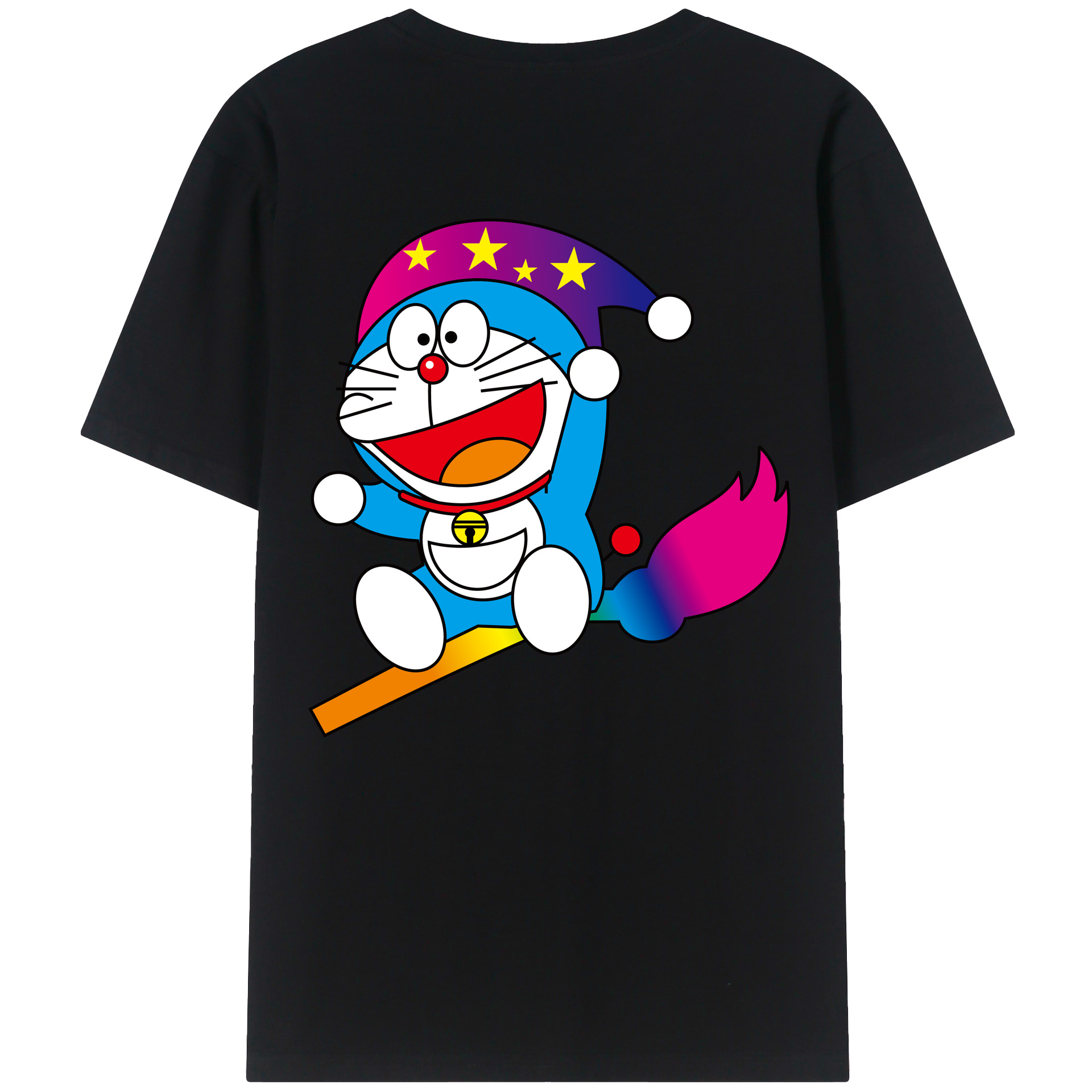 （画像用） ドラえもん Doraemon 綿100％ メンズ半袖Tシャツ（バックプリント） 通気性