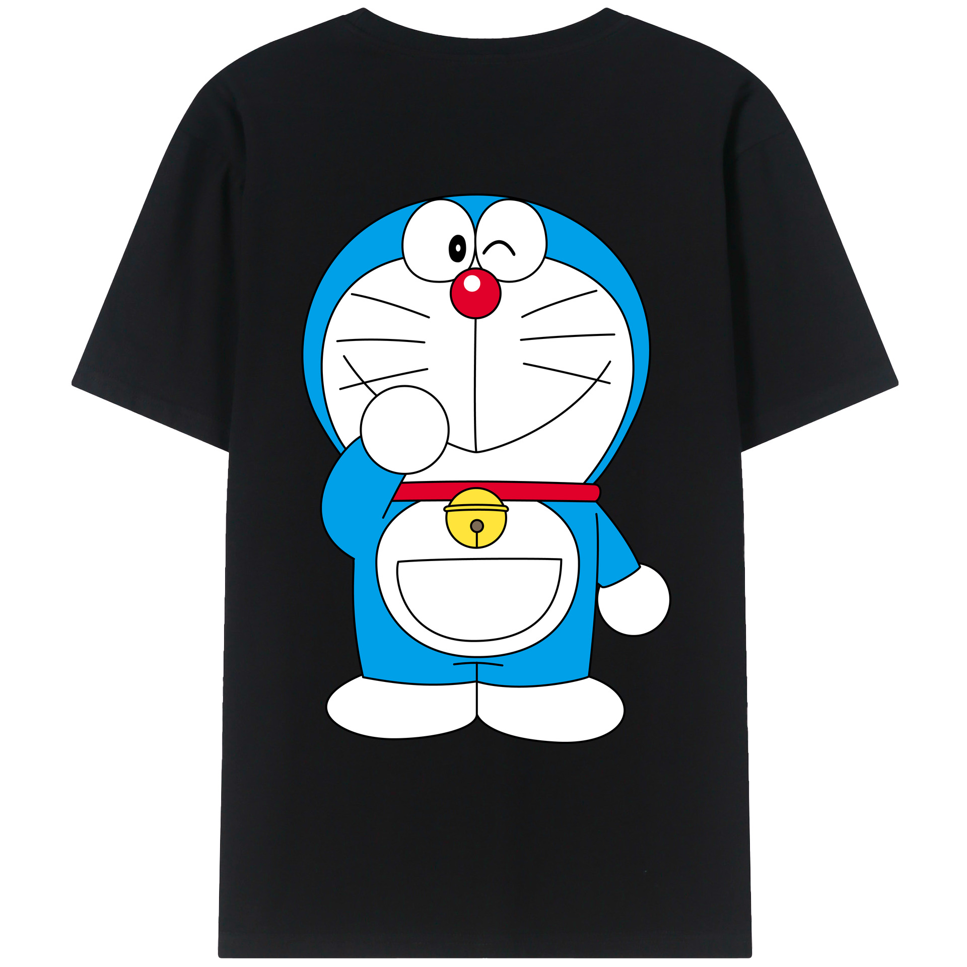 （画像用） ドラえもん Doraemon 綿100％ メンズ半袖Tシャツ（バックプリント） 通気性