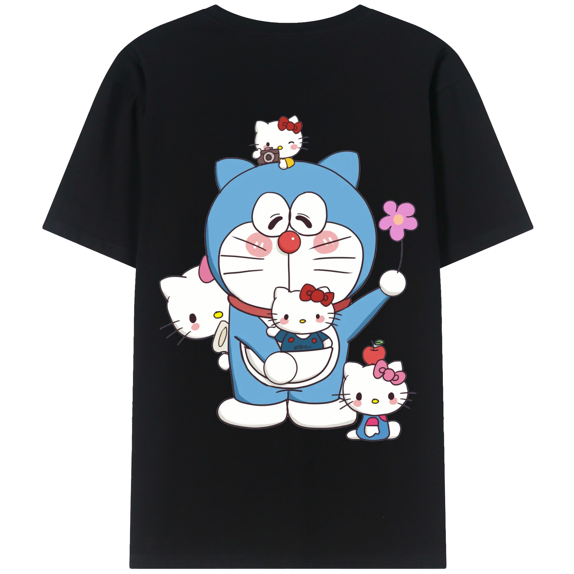 （画像用） ドラえもん Doraemon 綿100％ メンズ半袖Tシャツ（バックプリント） 通気性