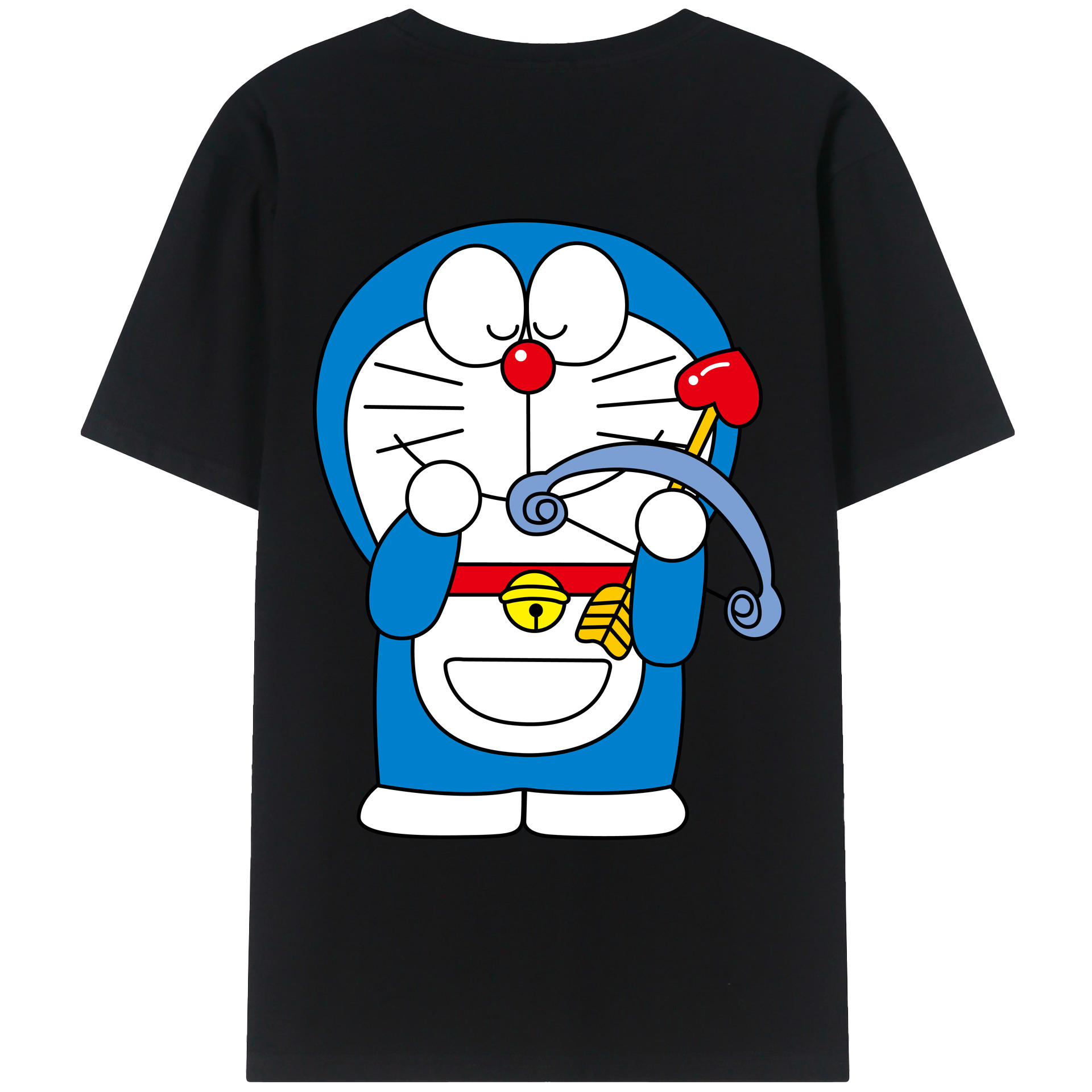 （画像用） ドラえもん Doraemon 綿100％ メンズ半袖Tシャツ（バックプリント） 通気性