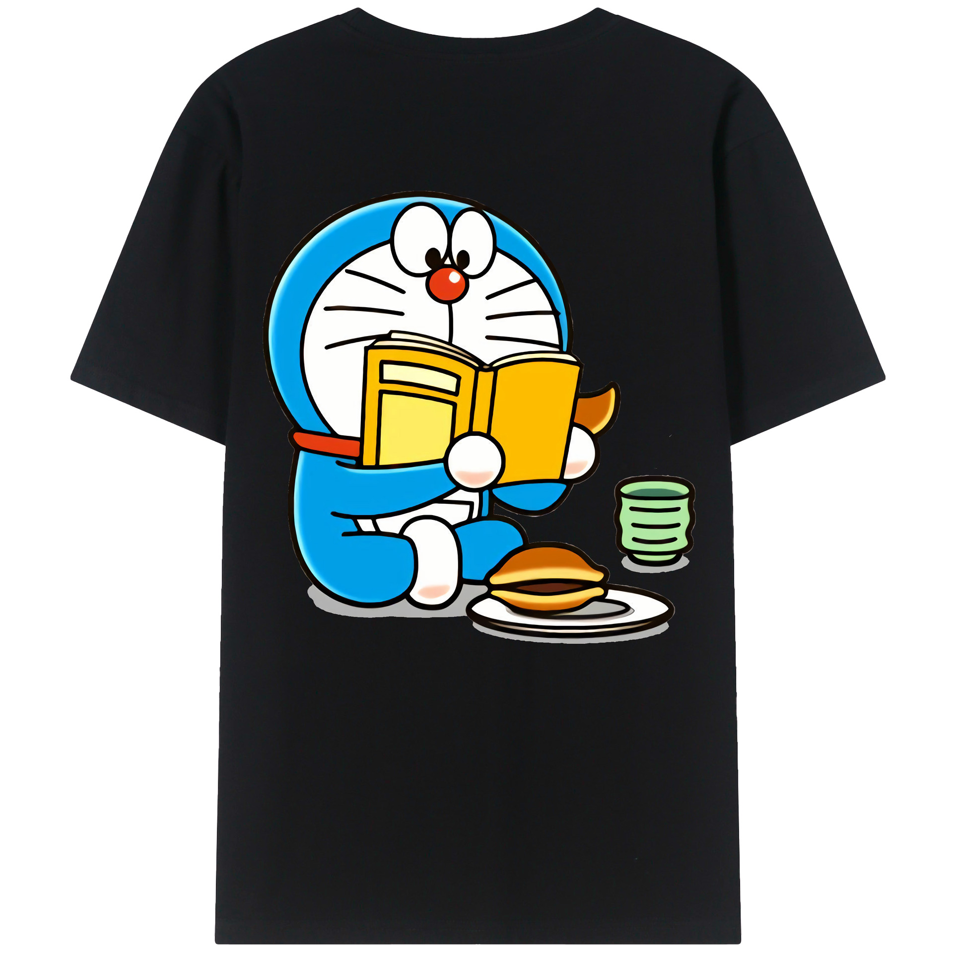 （画像用） ドラえもん Doraemon 綿100％ メンズ半袖Tシャツ（バックプリント） 通気性