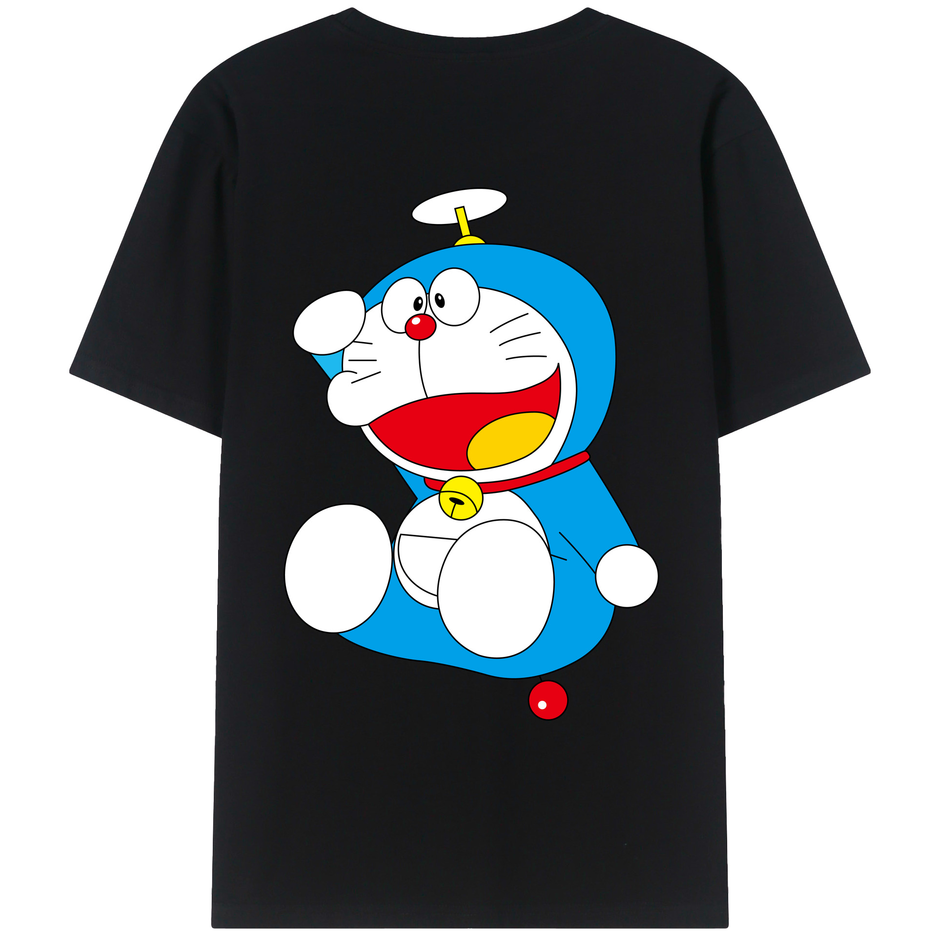 （画像用） ドラえもん Doraemon 綿100％ メンズ半袖Tシャツ（バックプリント） 通気性