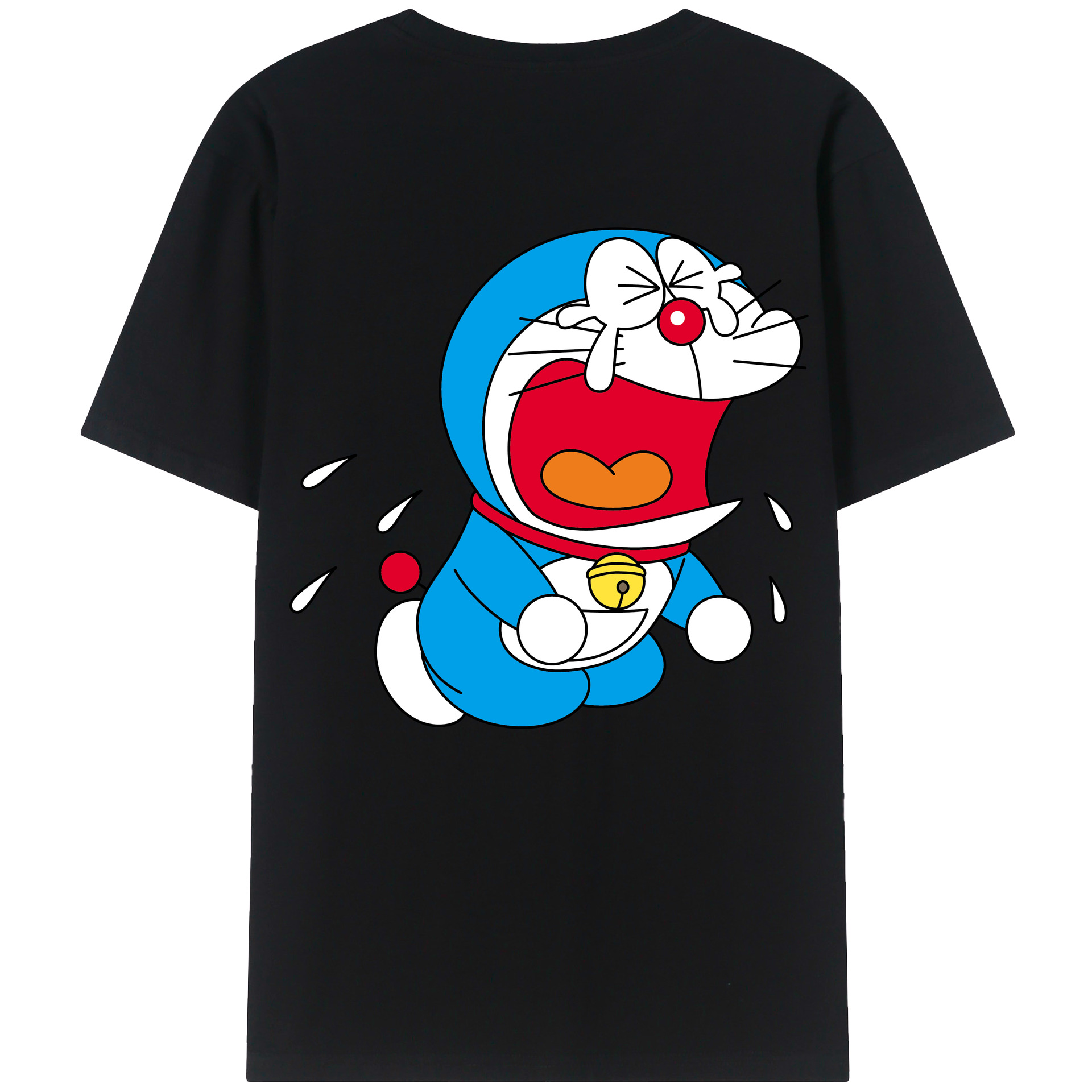 （画像用） ドラえもん Doraemon 綿100％ メンズ半袖Tシャツ（バックプリント） 通気性