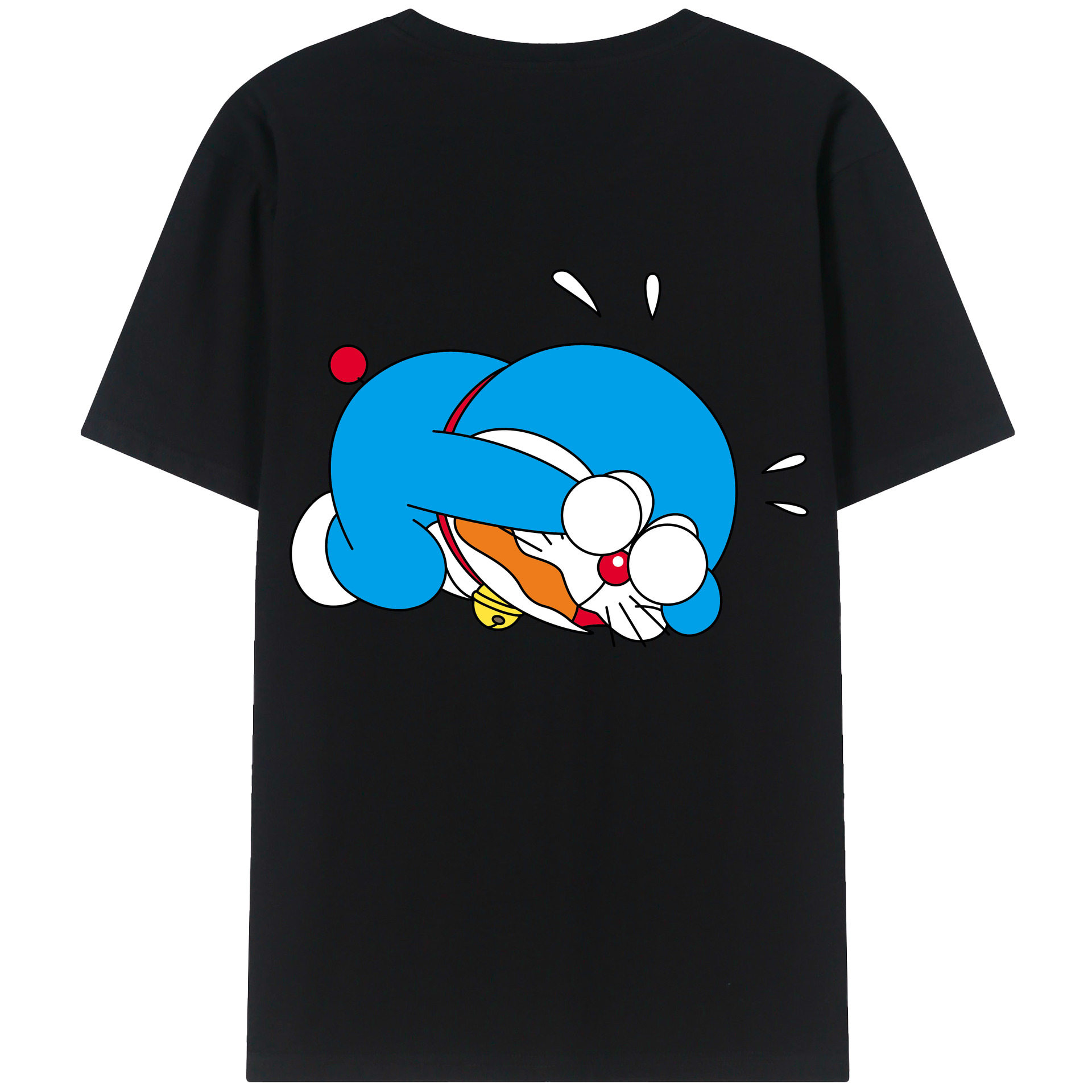 （画像用） ドラえもん Doraemon 綿100％ メンズ半袖Tシャツ（バックプリント） 通気性