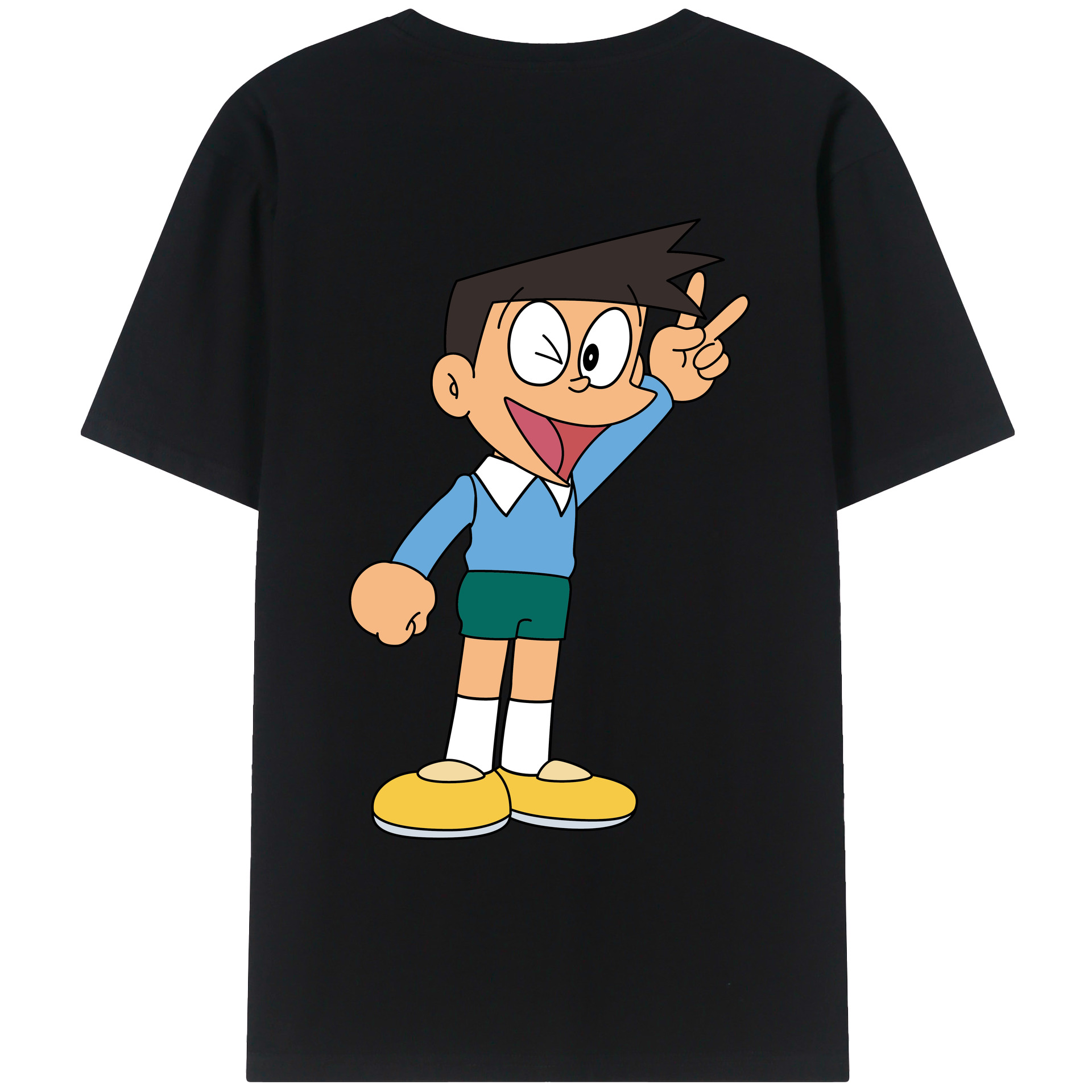 （画像用） ドラえもん 骨川 スネ夫 Doraemon Honekawa Suneo 綿100％ メンズ半袖Tシャツ（バックプリント） 通気性