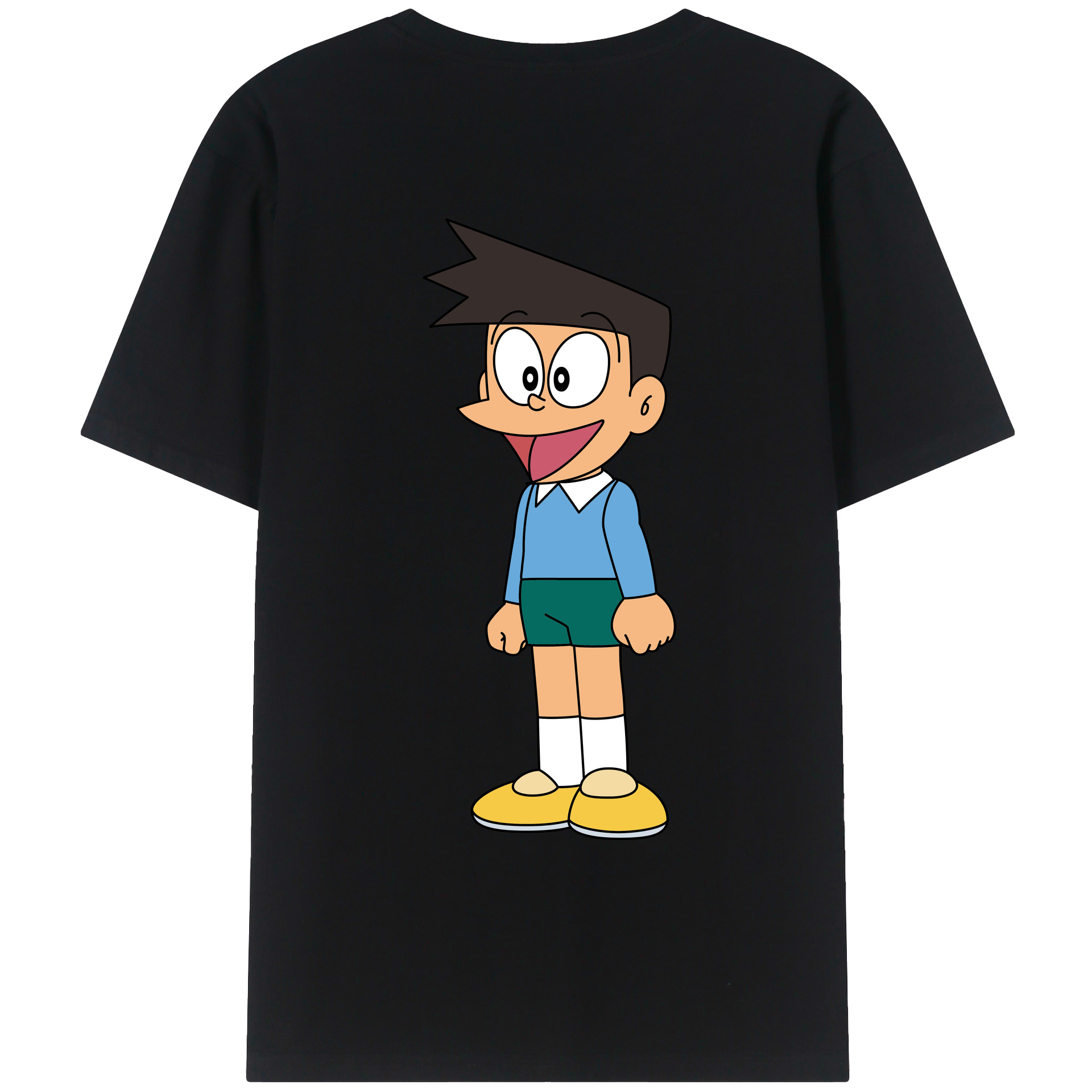 （画像用） ドラえもん 骨川 スネ夫 Doraemon Honekawa Suneo 綿100％ メンズ半袖Tシャツ（バックプリント） 通気性