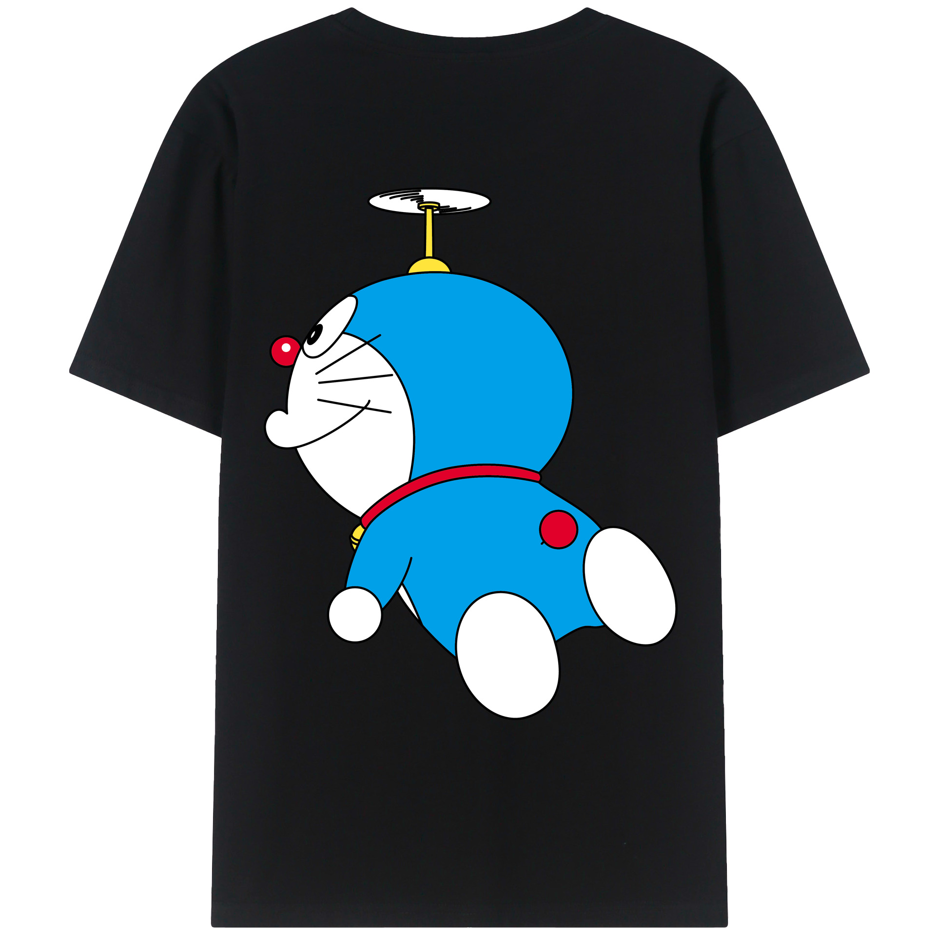 （画像用） ドラえもん Doraemon 綿100％ メンズ半袖Tシャツ（バックプリント） 通気性
