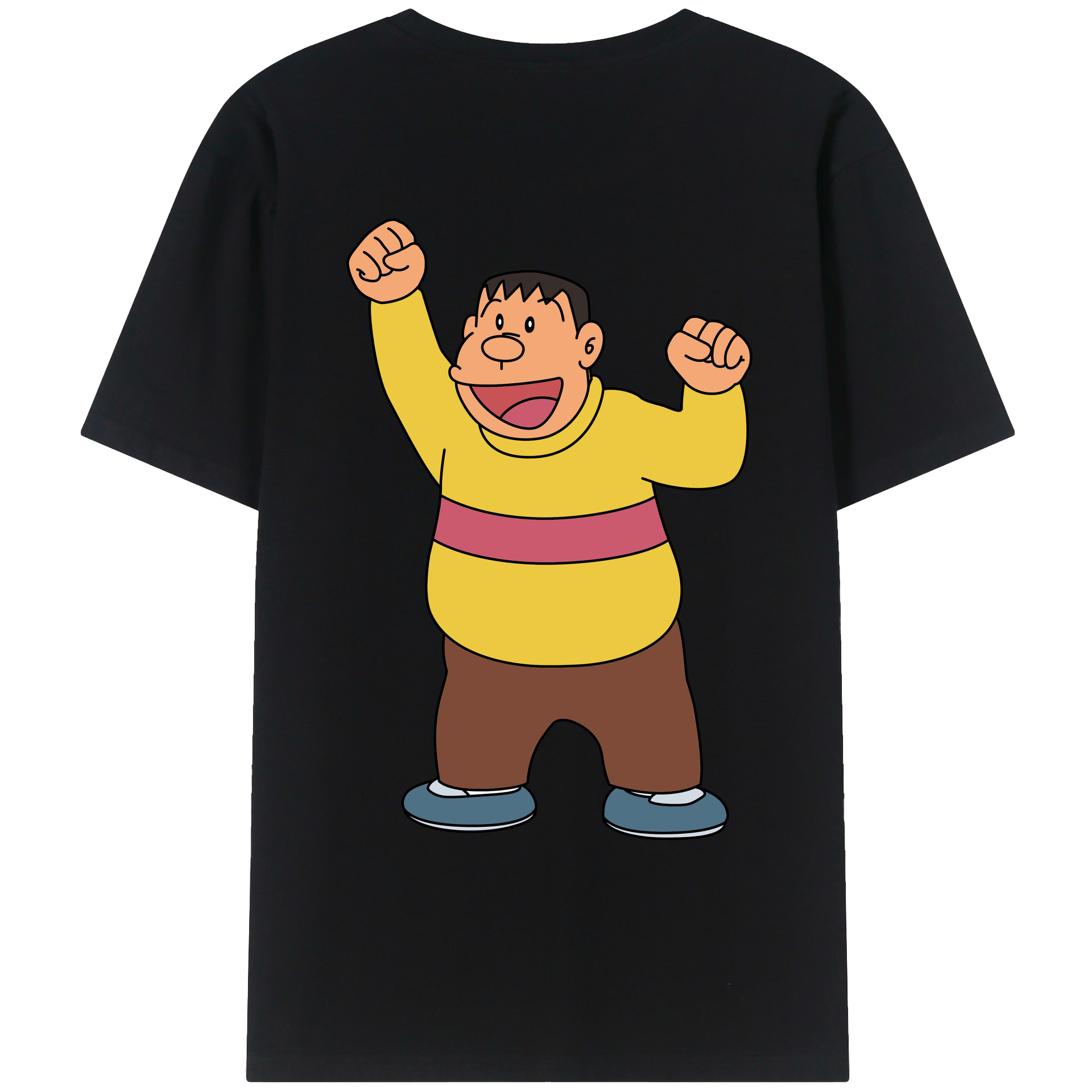 （画像用） ドラえもん 剛田武 Doraemon Gouta Takeshi 綿100％ メンズ半袖Tシャツ（バックプリント） 通気性