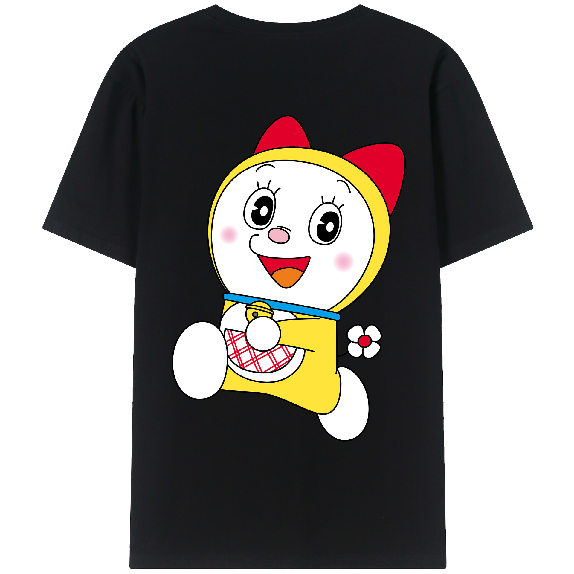 （画像用） ドラえもん ドラミ Doraemon Dorami 綿100％ メンズ半袖Tシャツ（バックプリント） 通気性