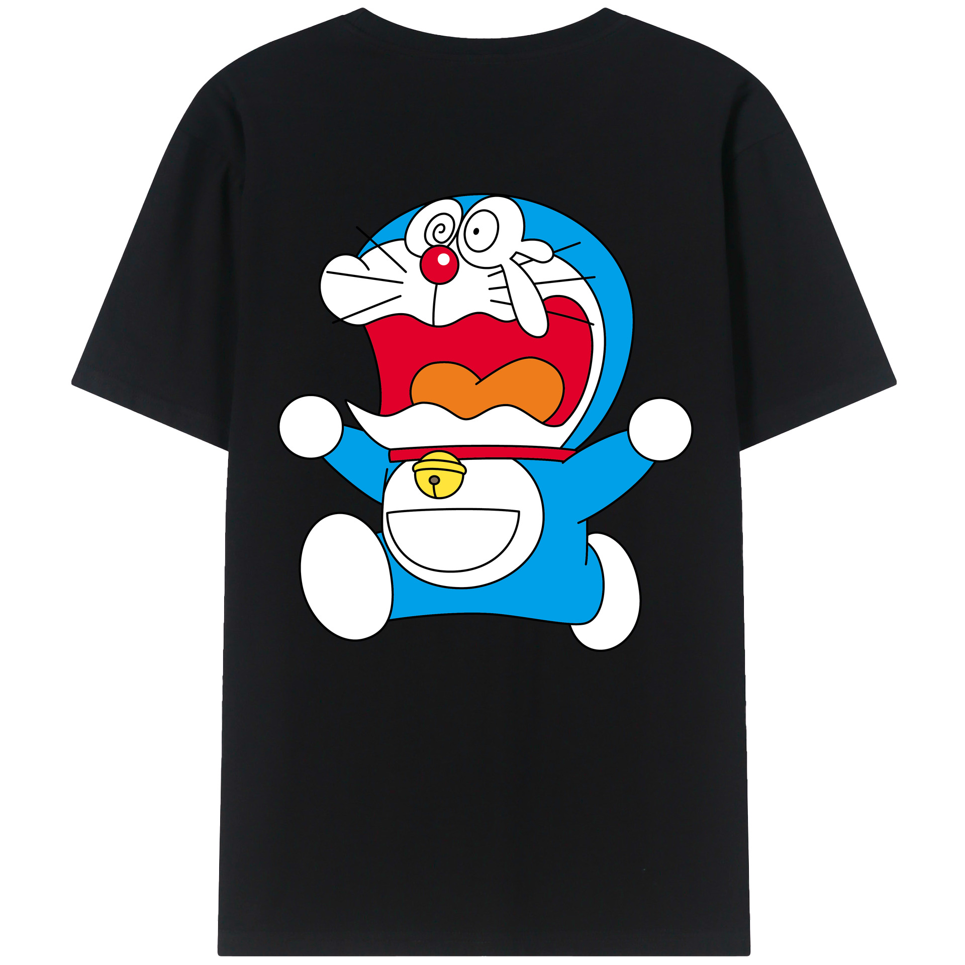 （画像用） ドラえもん Doraemon 綿100％ メンズ半袖Tシャツ（バックプリント） 通気性