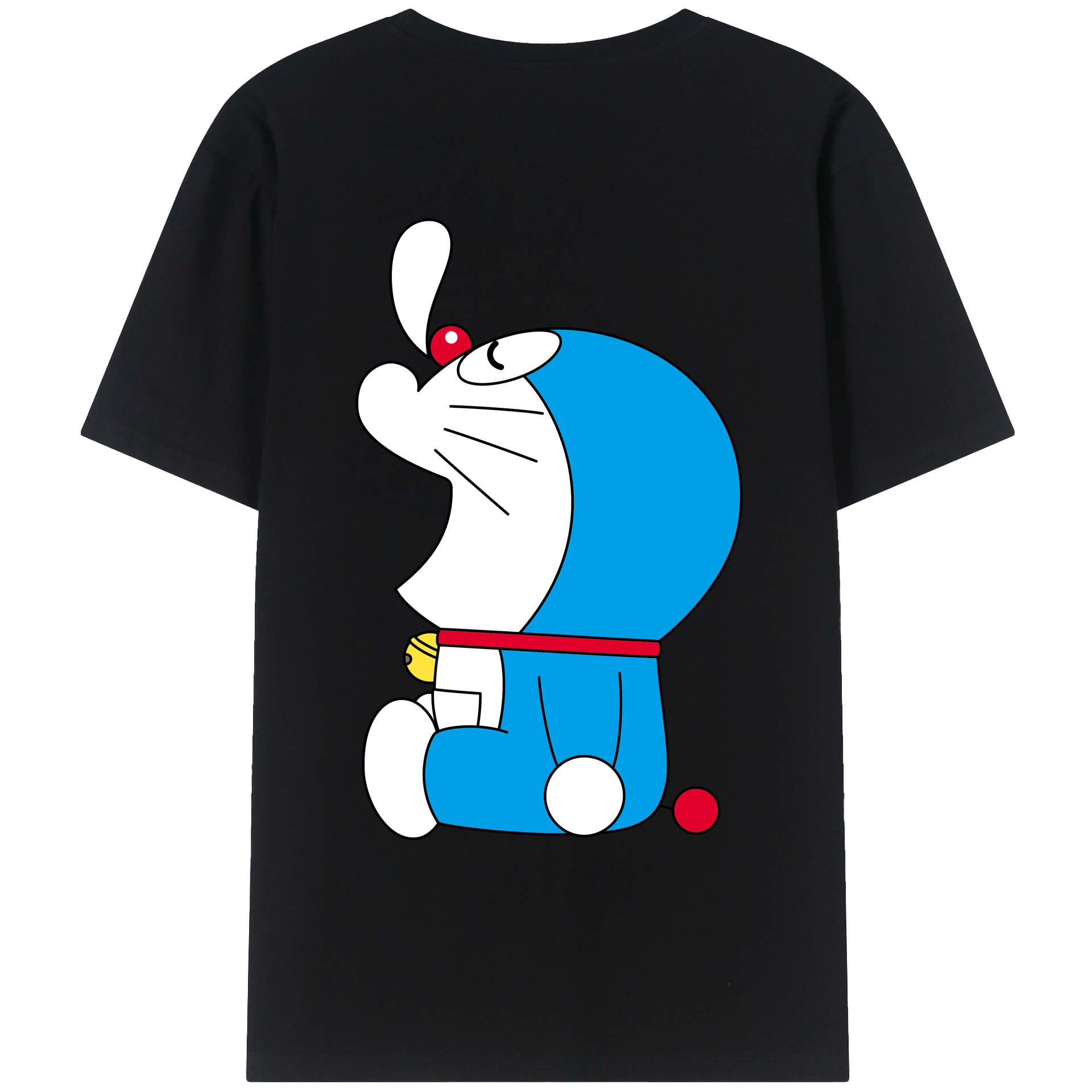 （画像用） ドラえもん Doraemon 綿100％ メンズ半袖Tシャツ（バックプリント） 通気性