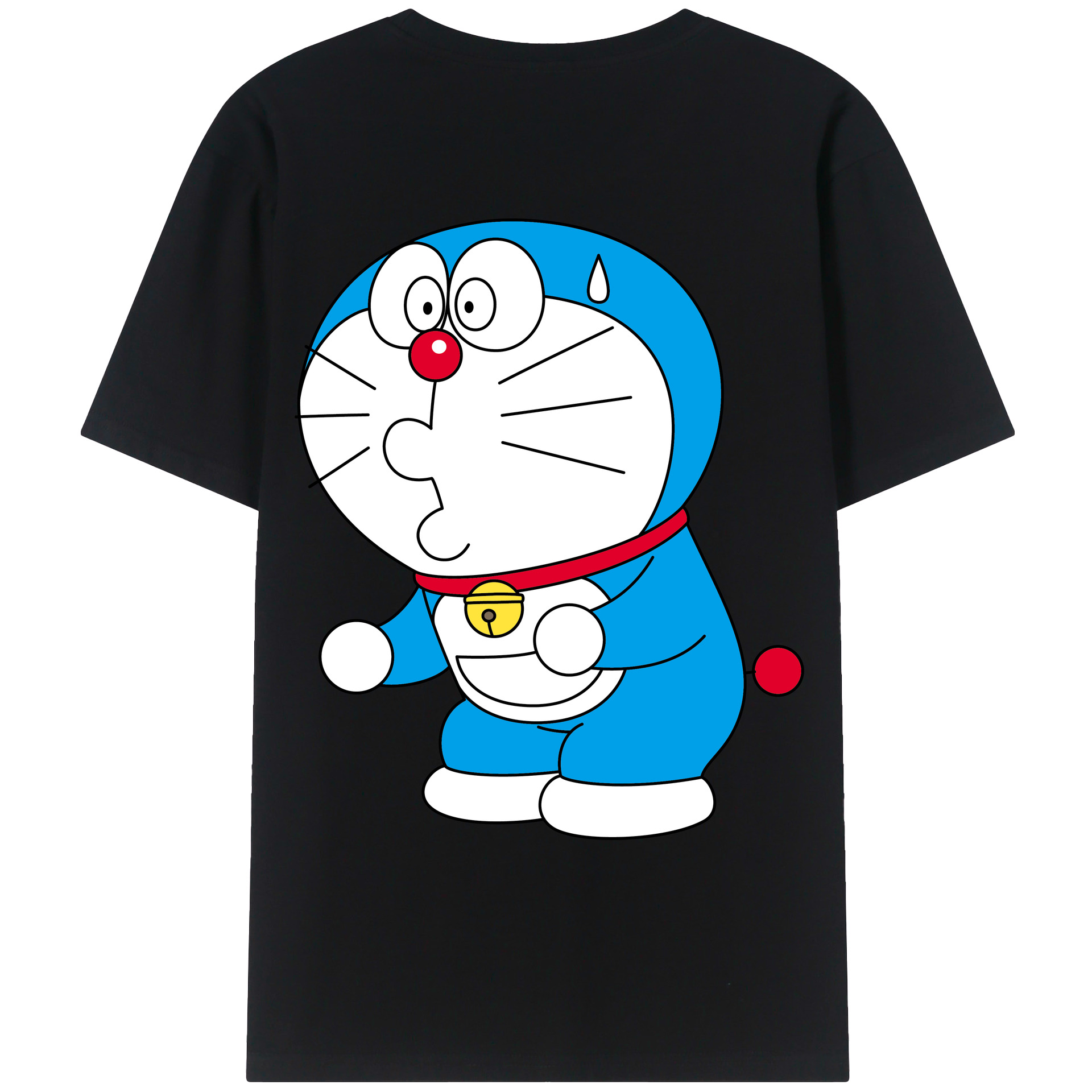 （画像用） ドラえもん Doraemon 綿100％ メンズ半袖Tシャツ（バックプリント） 通気性