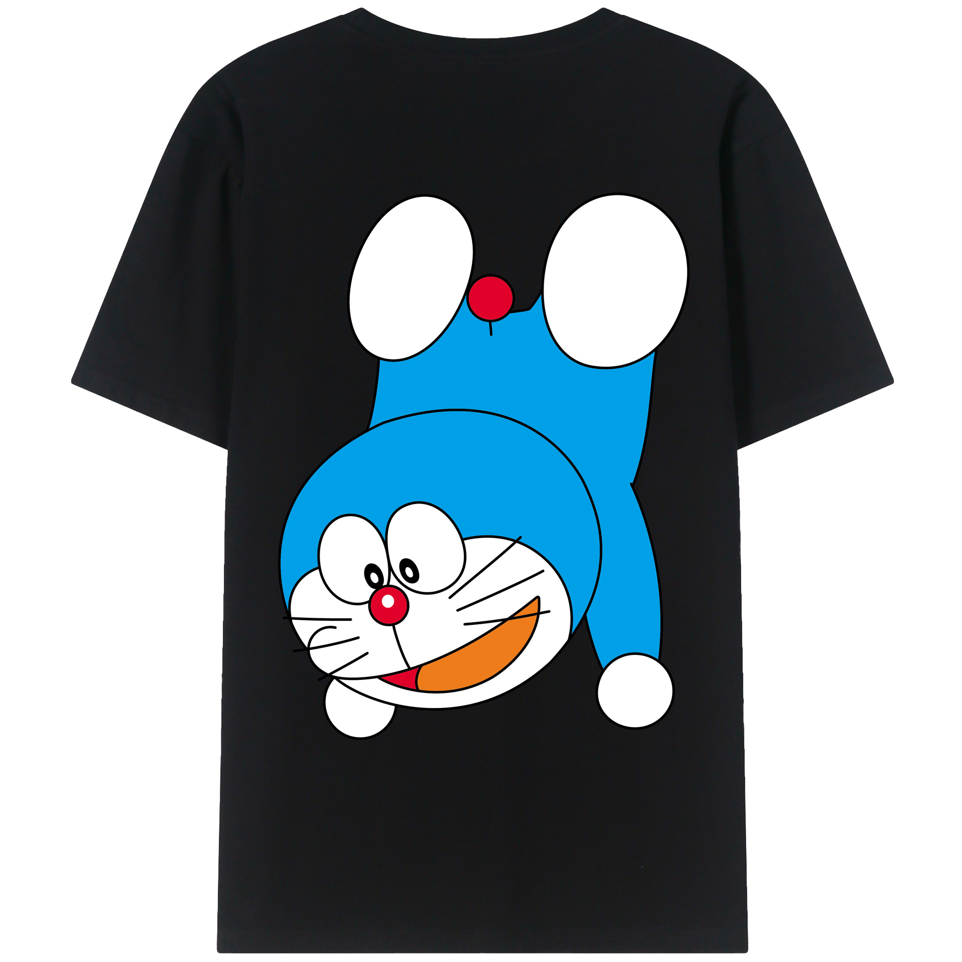 （画像用） ドラえもん Doraemon 綿100％ メンズ半袖Tシャツ（バックプリント） 通気性