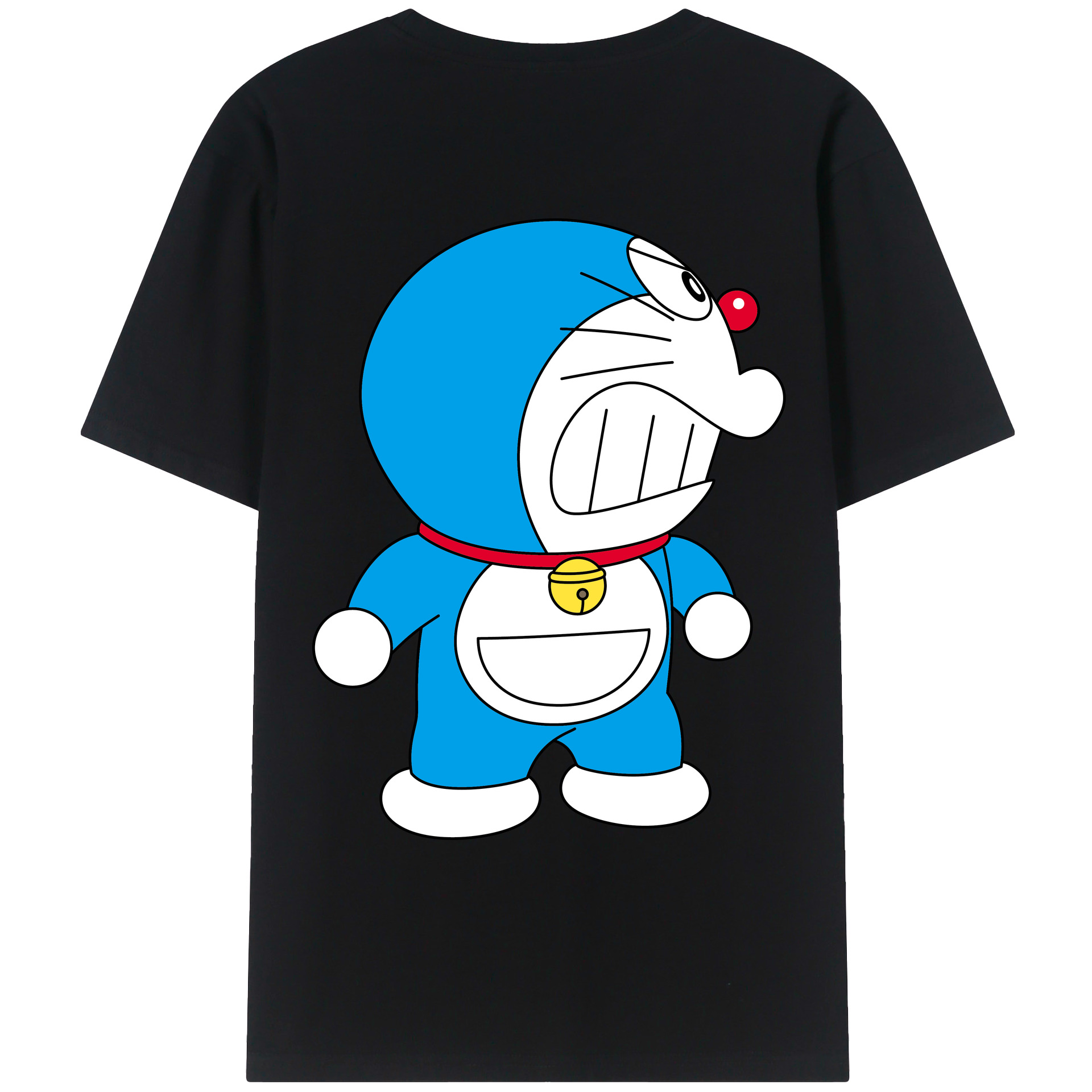 （画像用） ドラえもん Doraemon 綿100％ メンズ半袖Tシャツ（バックプリント） 通気性
